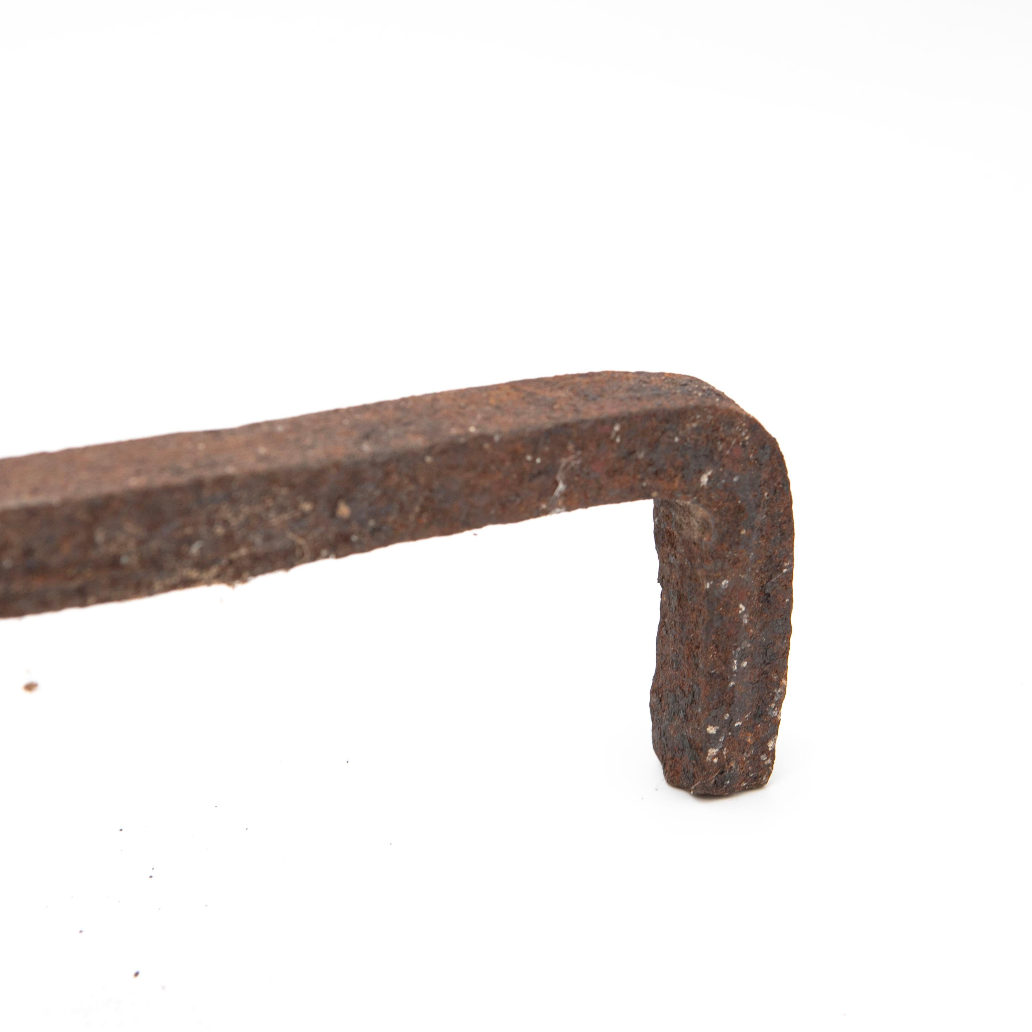 Pair of 18th Century Danish Baroque Wrought Iron Andirons For Sale 5