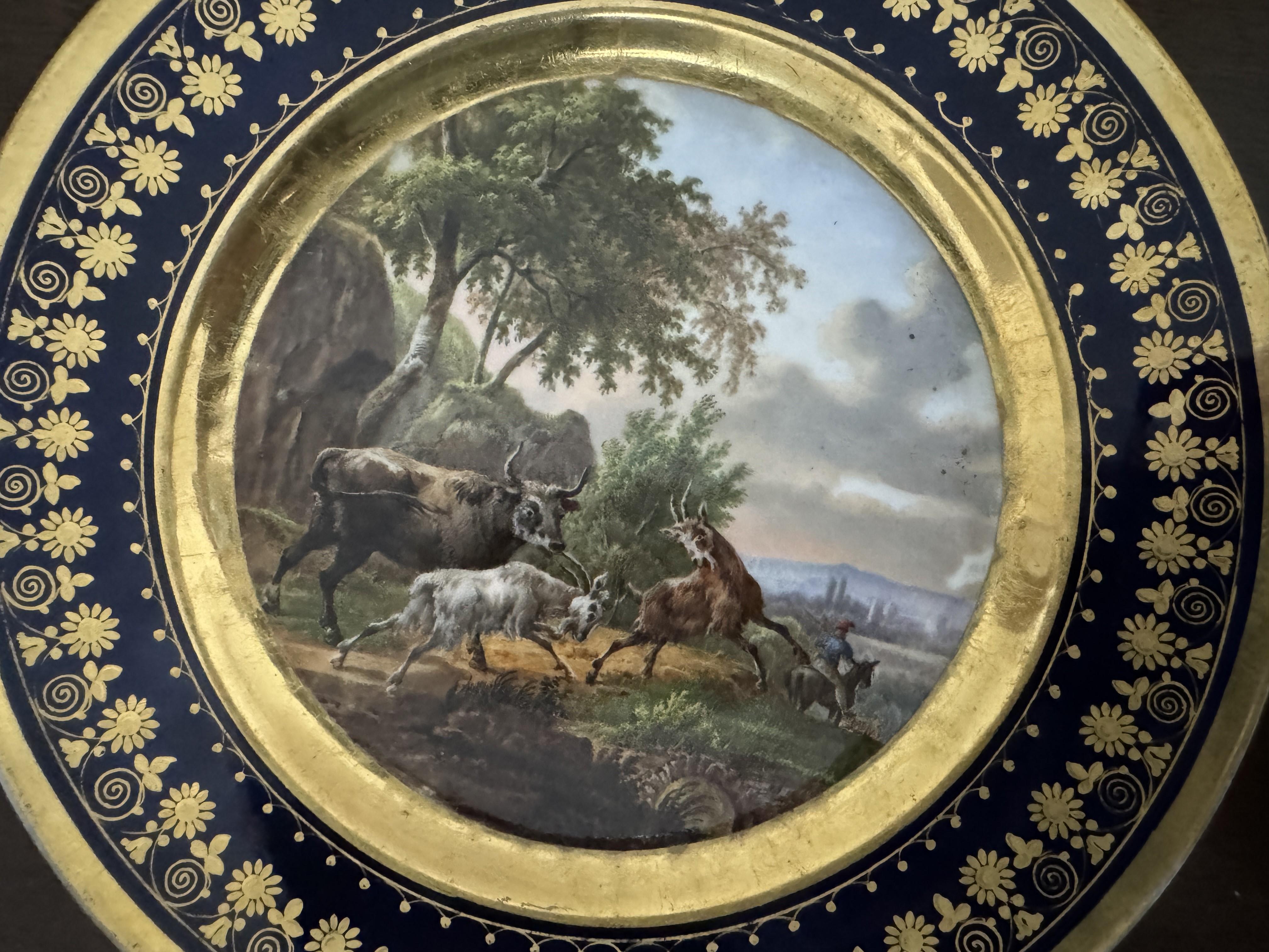 Pair of Early 19th Century Darte Brothers Porcelain Plates In Good Condition For Sale In Maidstone, GB