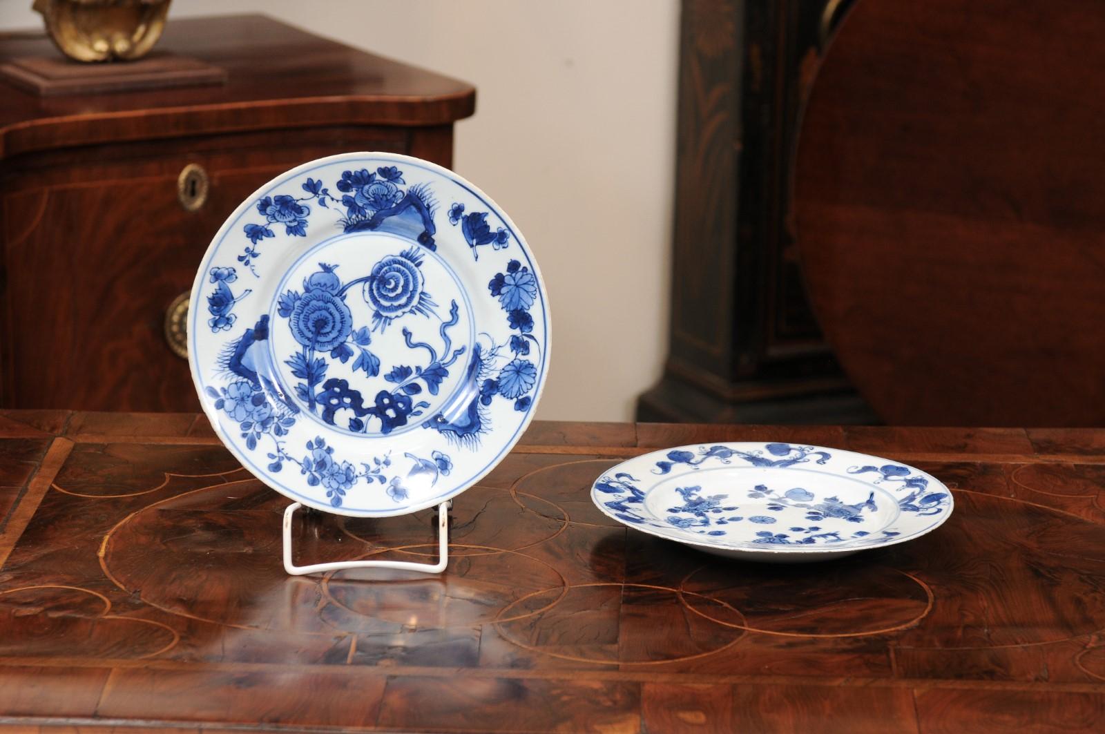Paire de chargeurs bleu et blanc de Delft du 18e siècle, vers 1780