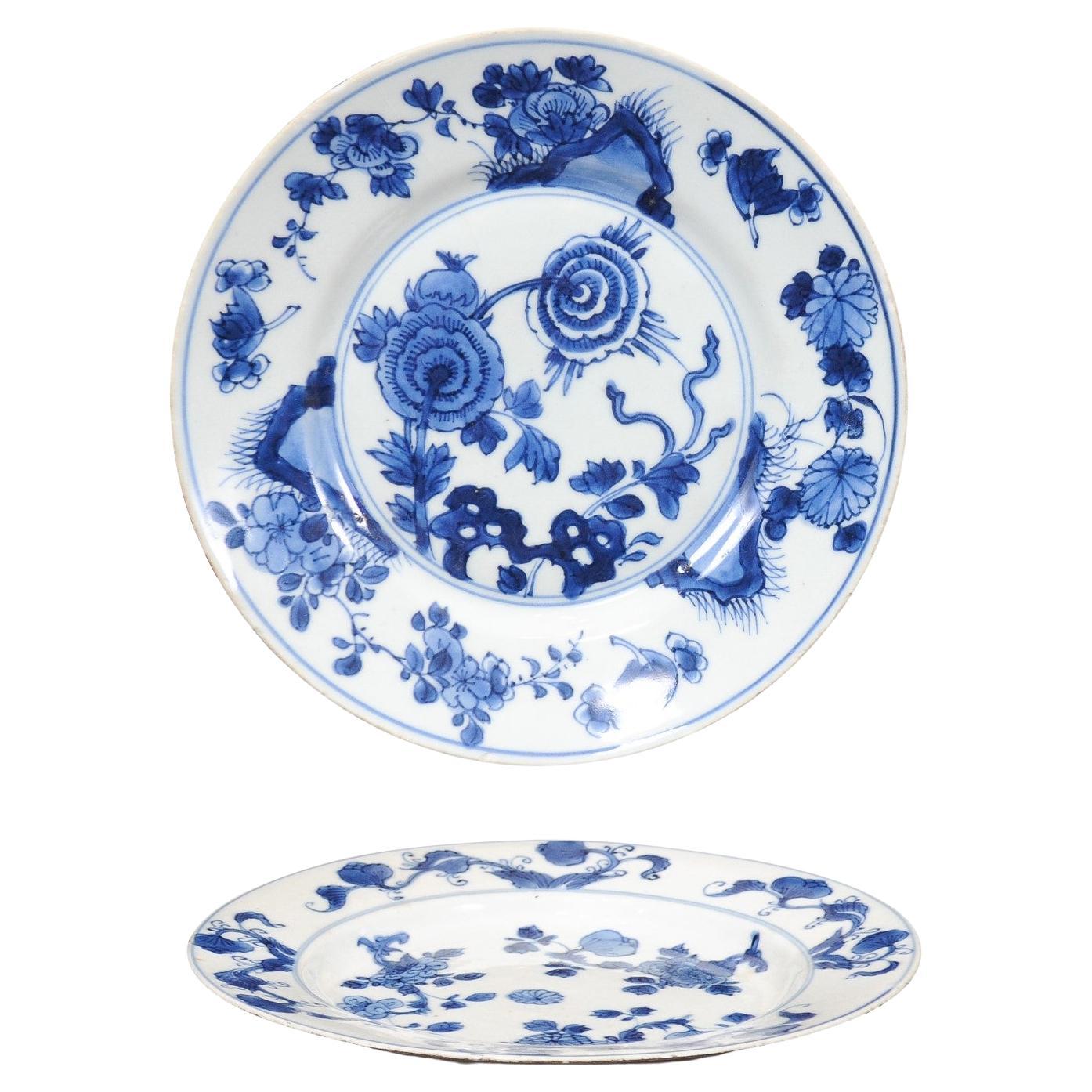 Pair of 18th Century Delft Blue & White Chargers ca. 1780