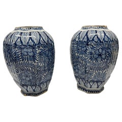 Pair of 18th Century Delft Bulb Jars