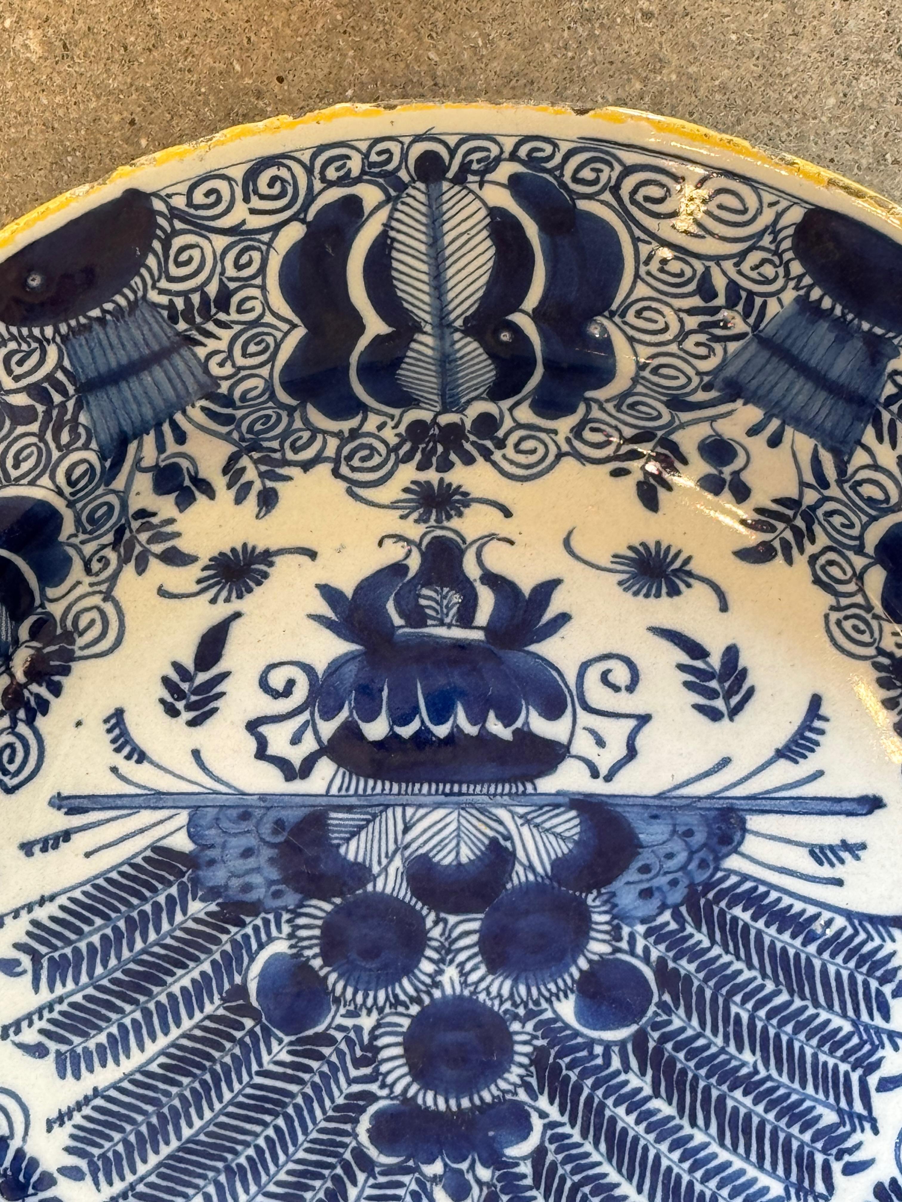 XVIIIe siècle et antérieur Paire de chargeurs Delft du 18e siècle à décor bleu en vente