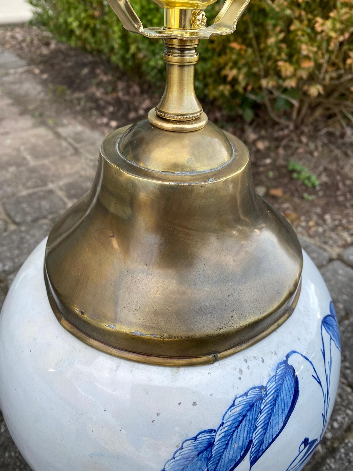 Pair of 18th Century Delft Tobacco Jars as Lamps 5