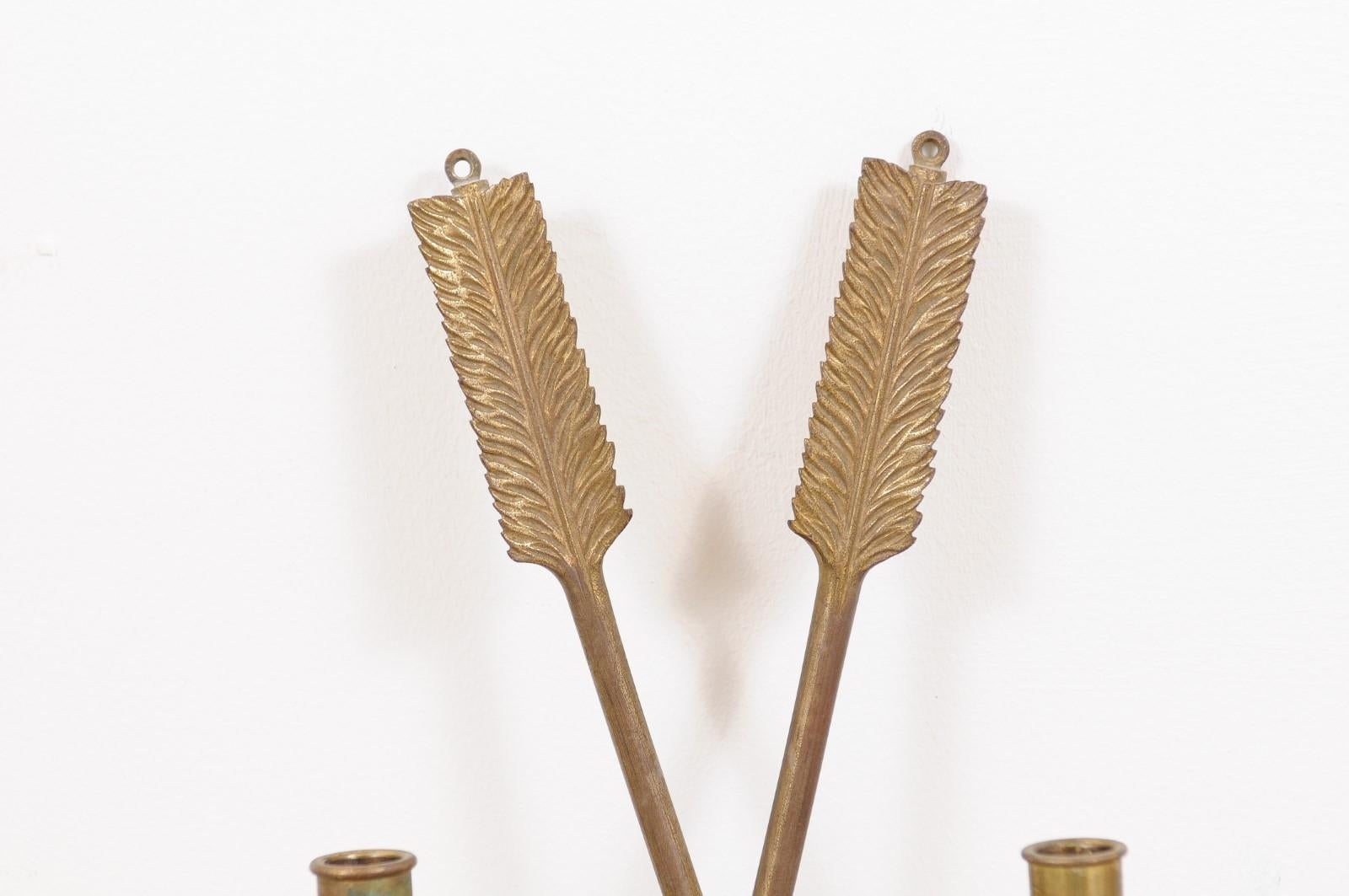 Pair of 18th Century Directoire Brass Sconces 3
