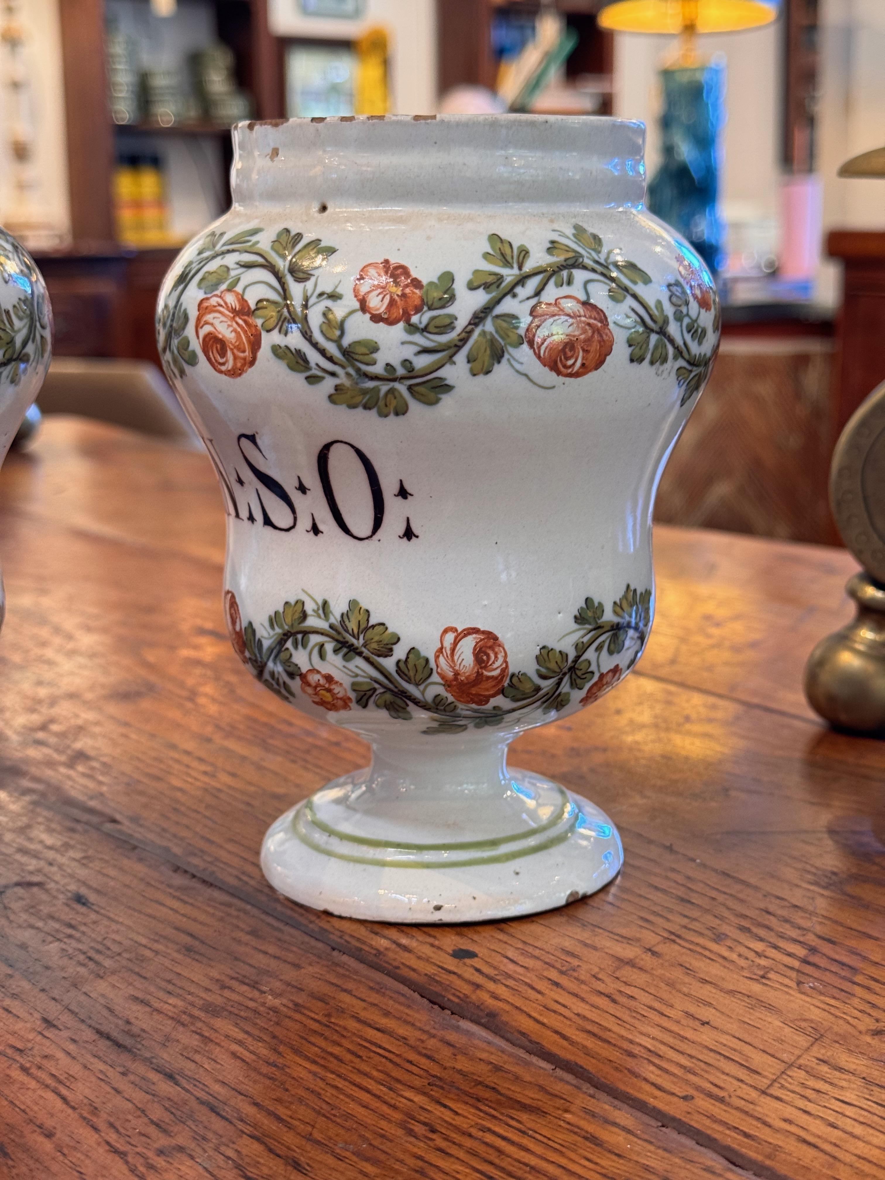 Pair of 18th Century Drug Jars For Sale 1