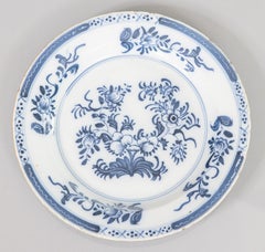 Pair of 18th Century Dutch Delft Chinoiserie Floral Plates