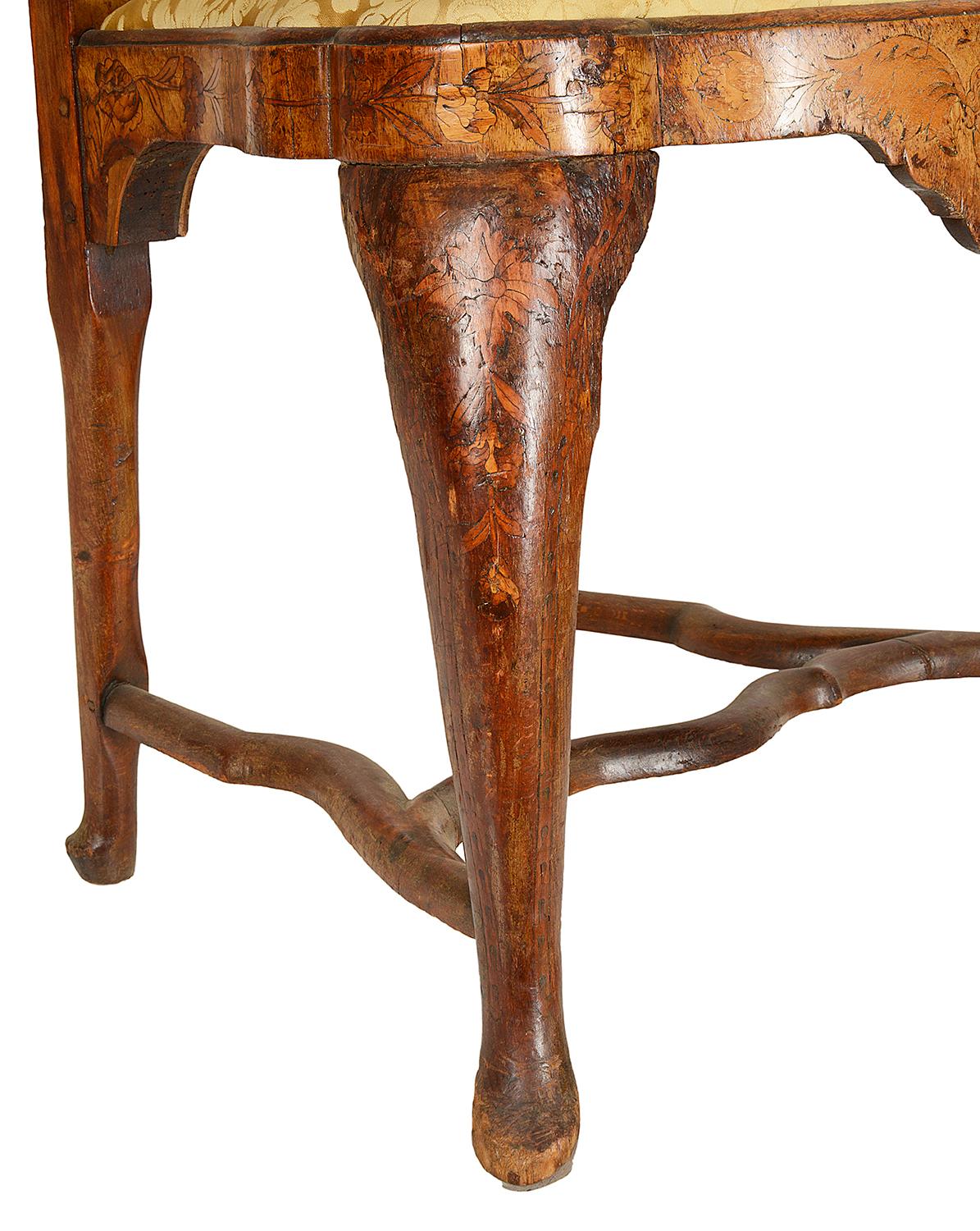 Pair of 18th Century Dutch Marquetry Side Chairs 2