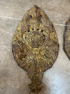 Pair of 18th Century Embossed Copper Sconces