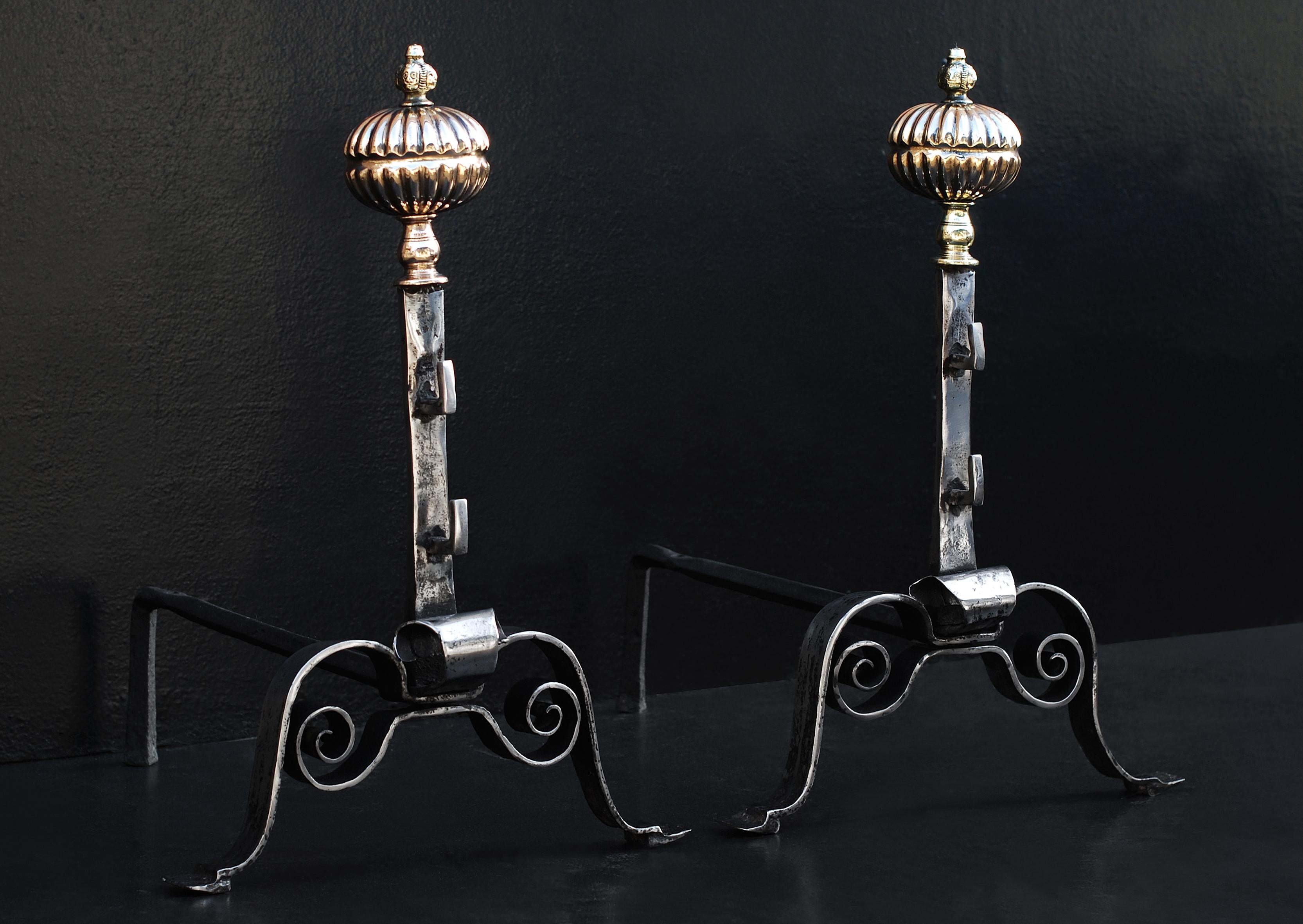 Pair of 18th Century English Andirons In Good Condition For Sale In London, GB