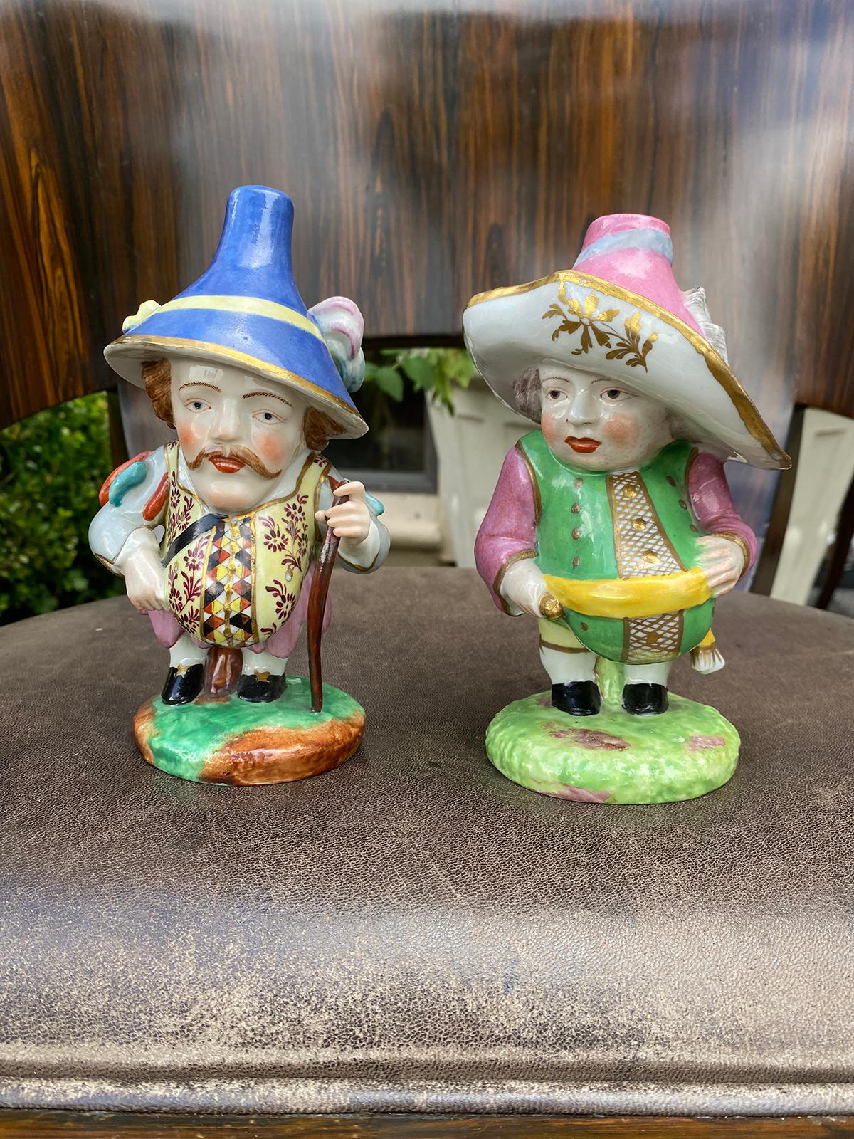 18th Century and Earlier Pair of 18th Century English Attributed to Derby Porcelain Dwarfs For Sale