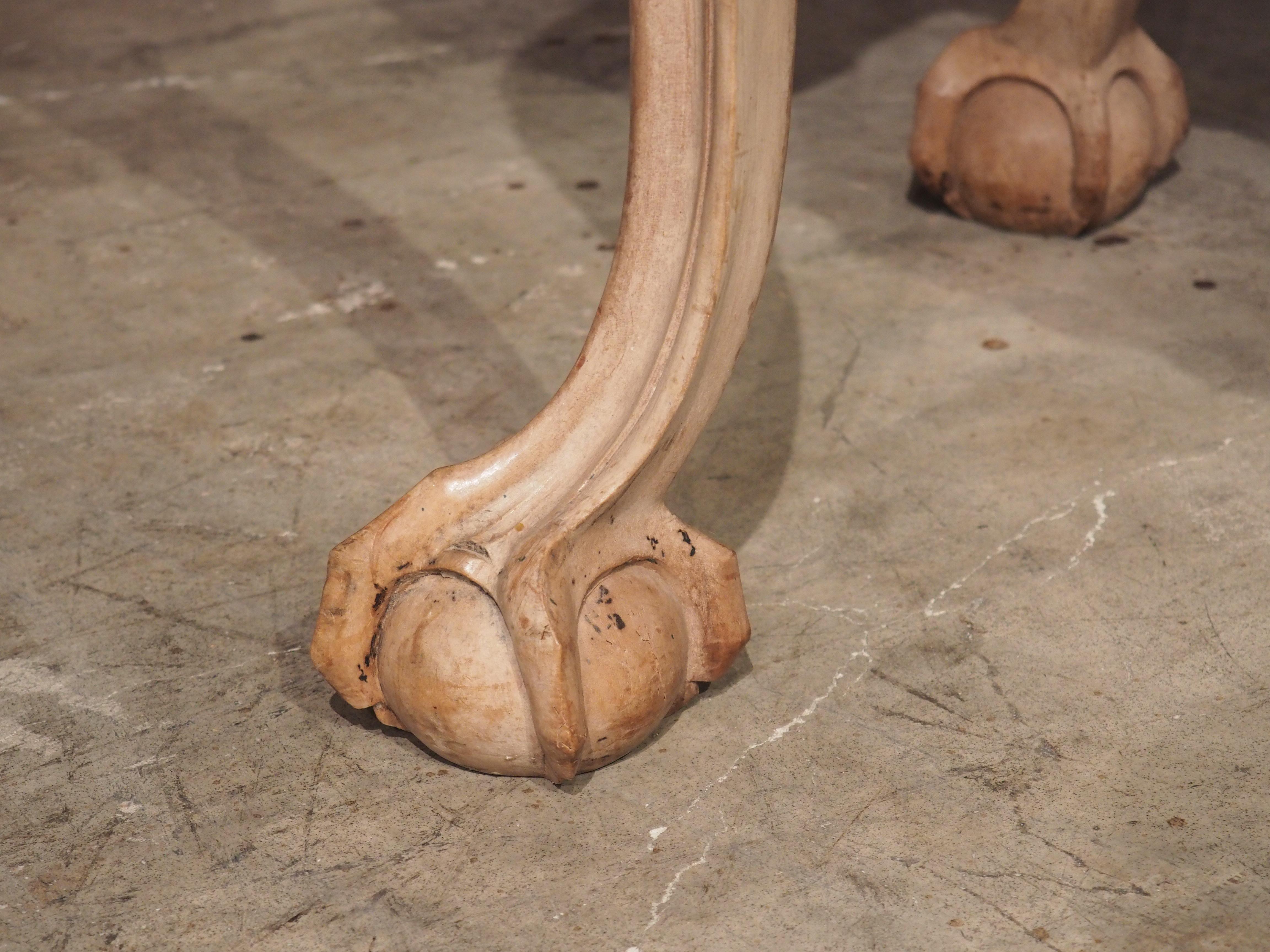 Pair of 18th Century English Ball and Claw Console Tables with Marble Tops For Sale 4