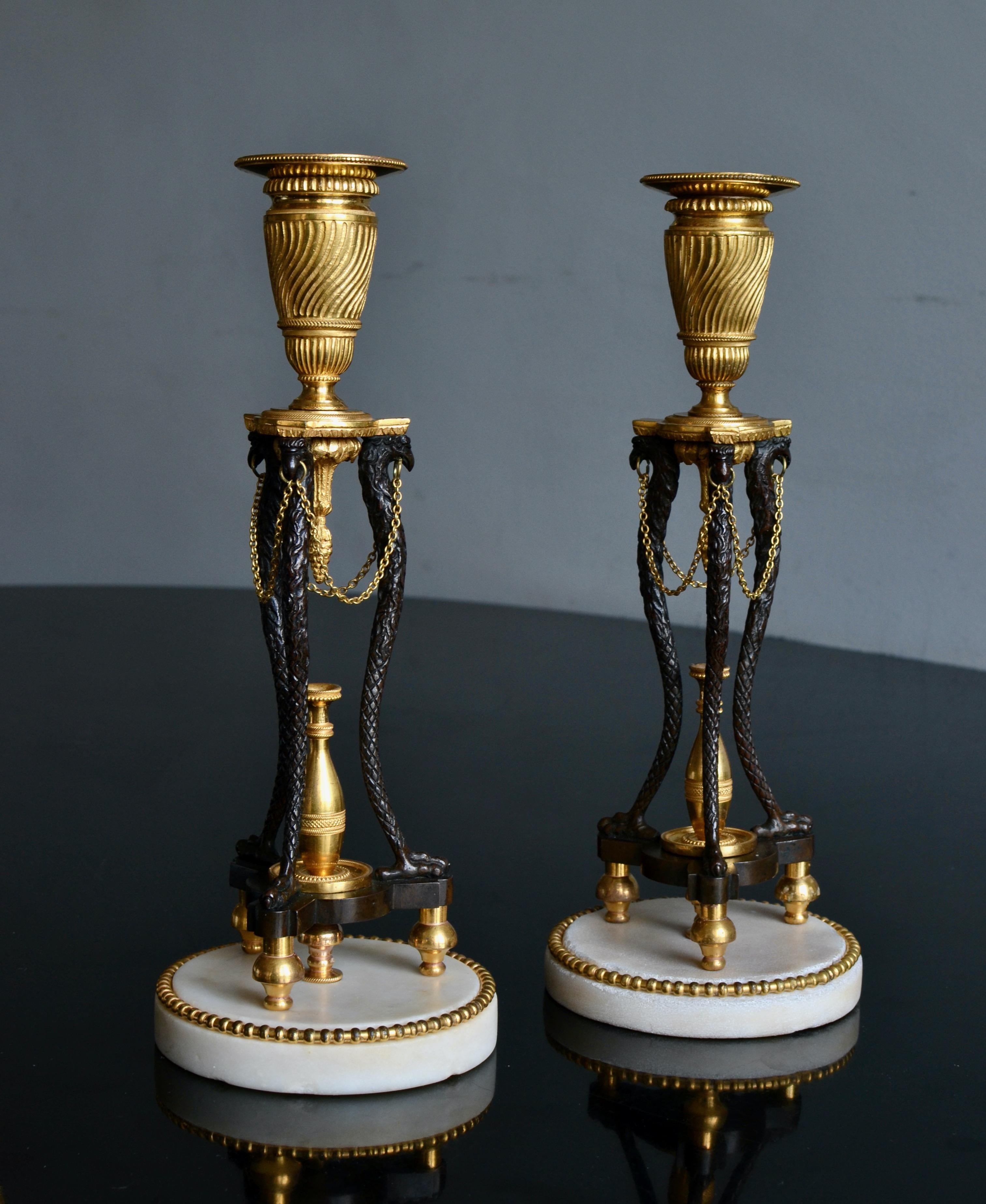 Pair of 18th Century English Candlesticks Attributed to Matthew Boulton 1