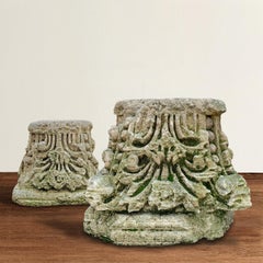 Pair of 18th Century English Carved Stone Capitals
