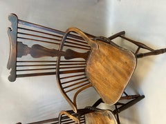 Pair of 18th Century English Comb Back Windsor Armchairs.