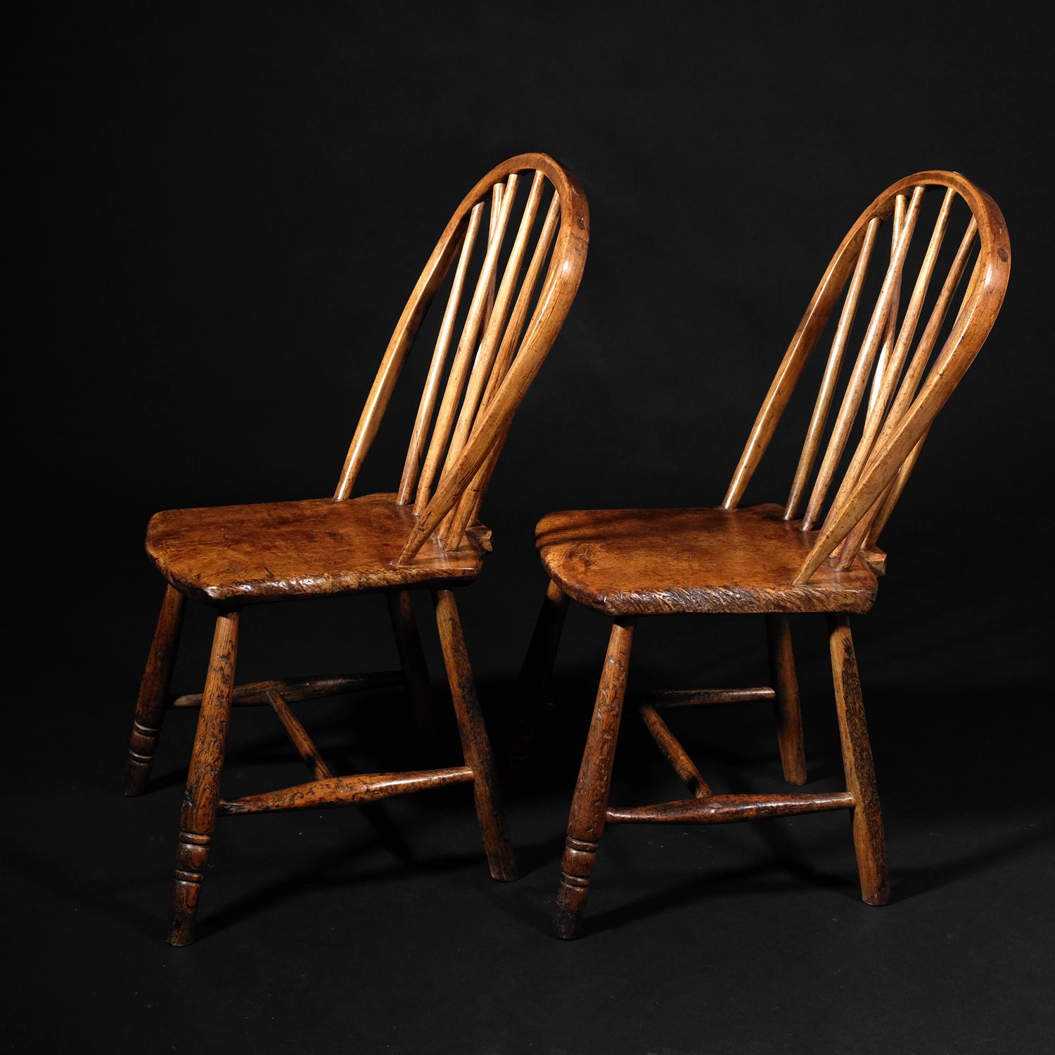 Pair of 18th Century English Country Side Chairs, Yealmpton Devonshire, Sycamore In Good Condition In Totnes, GB