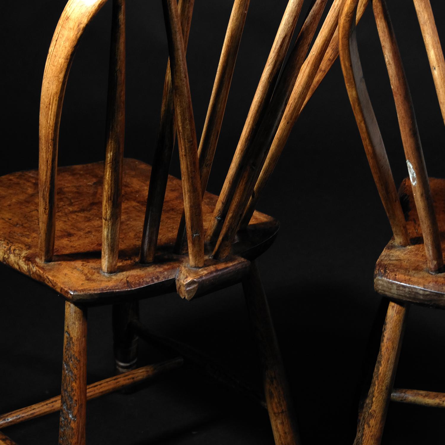 Pair of 18th Century English Country Side Chairs, Yealmpton Devonshire, Sycamore 2
