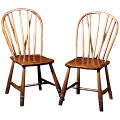 Used Pair of 18th Century English Country Side Chairs, Yealmpton Devonshire, Sycamore