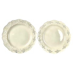 Pair of 18th Century English Creamware Dishes with Pierced Openwork, Circa 1785