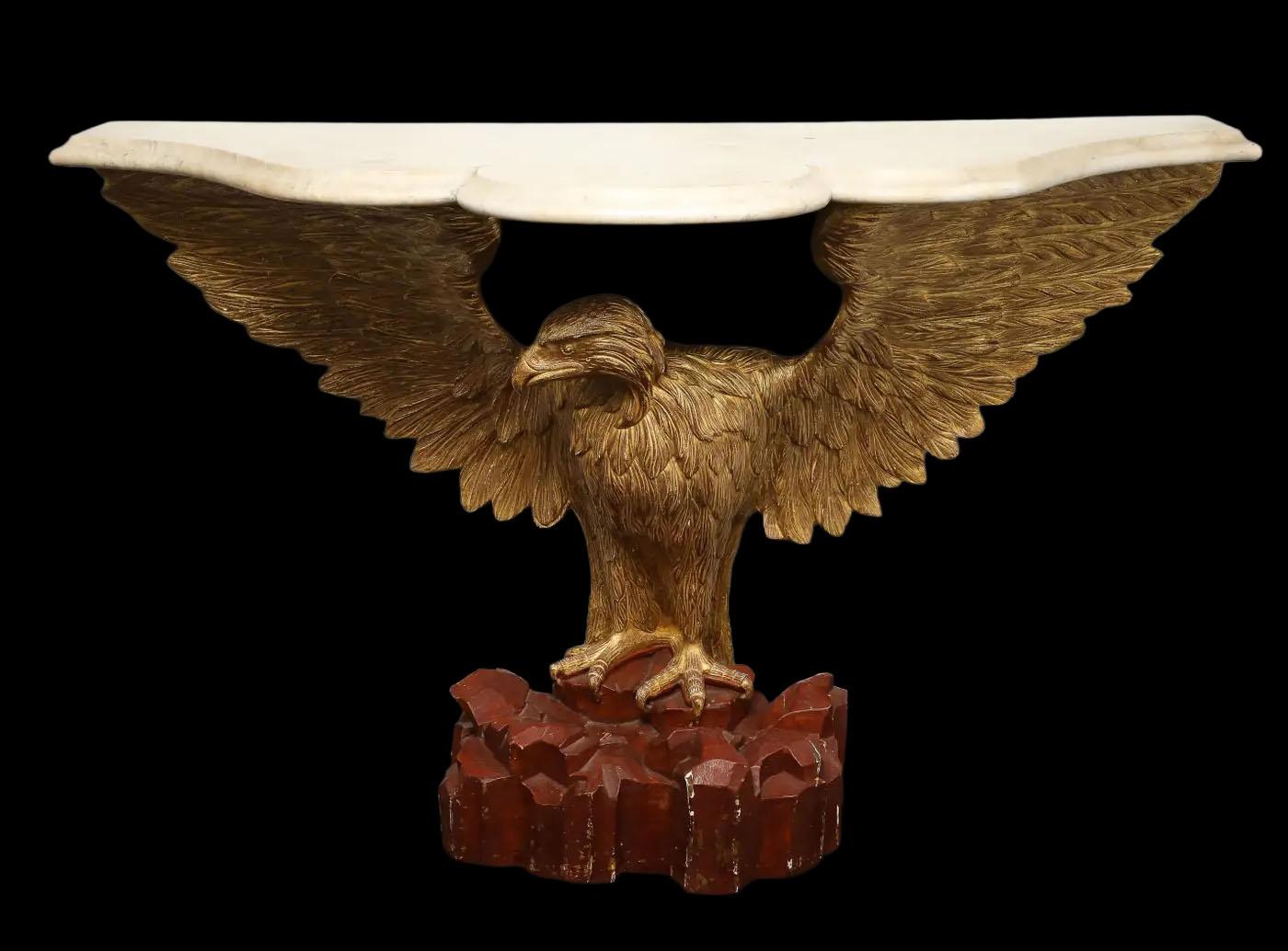 Pair of 18th Century English Eagle Console Tables in the Manner of William Kent For Sale 1