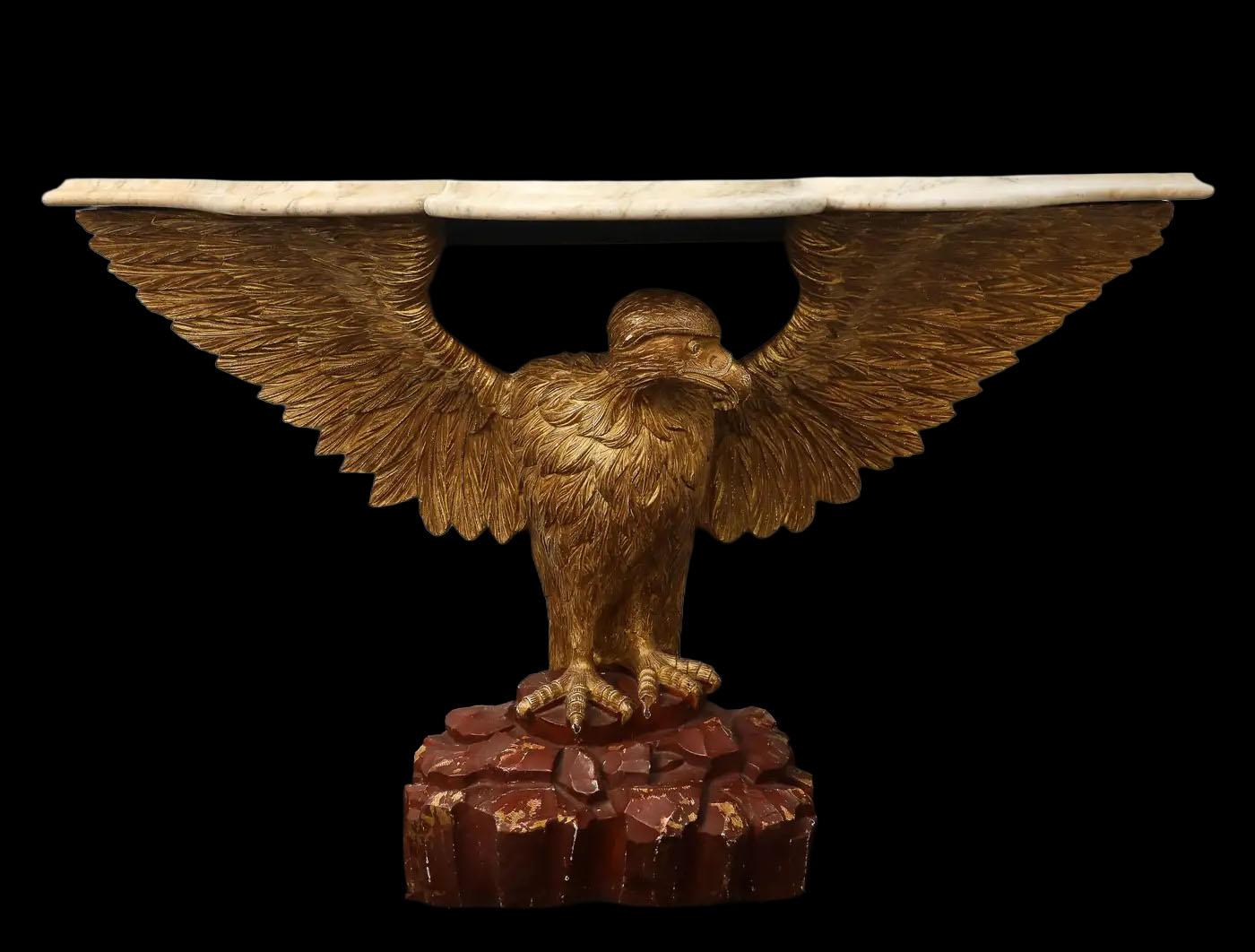 George II Pair of 18th Century English Eagle Console Tables in the Manner of William Kent For Sale