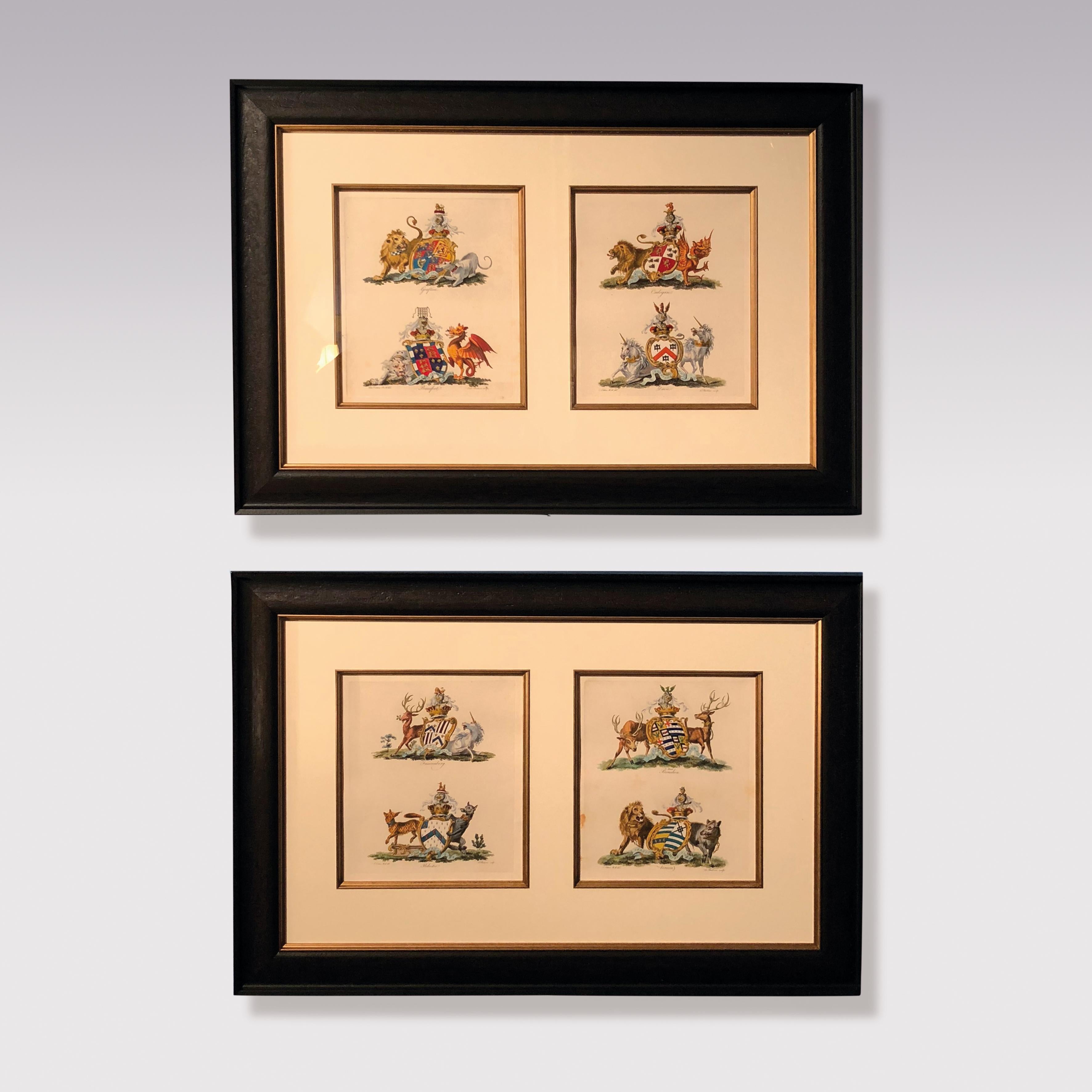 Pair of 18th Century English Heraldic Prints In Good Condition In London, GB