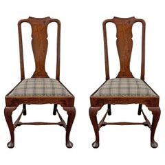 Antique Pair of 18th Century English Queen Anne Chairs