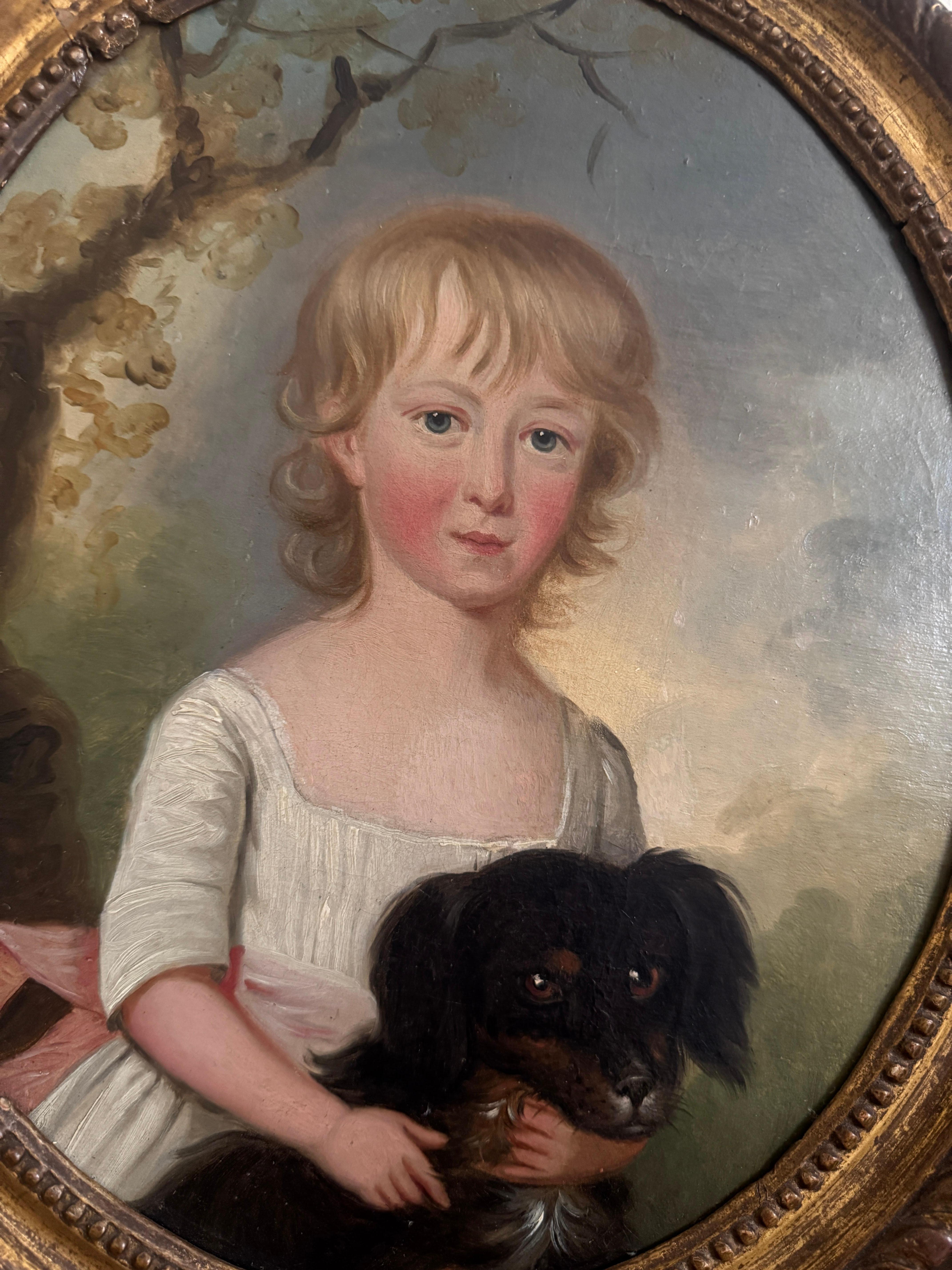 Anglais Paire de portraits d'enfants de l'English School du 18e siècle en vente