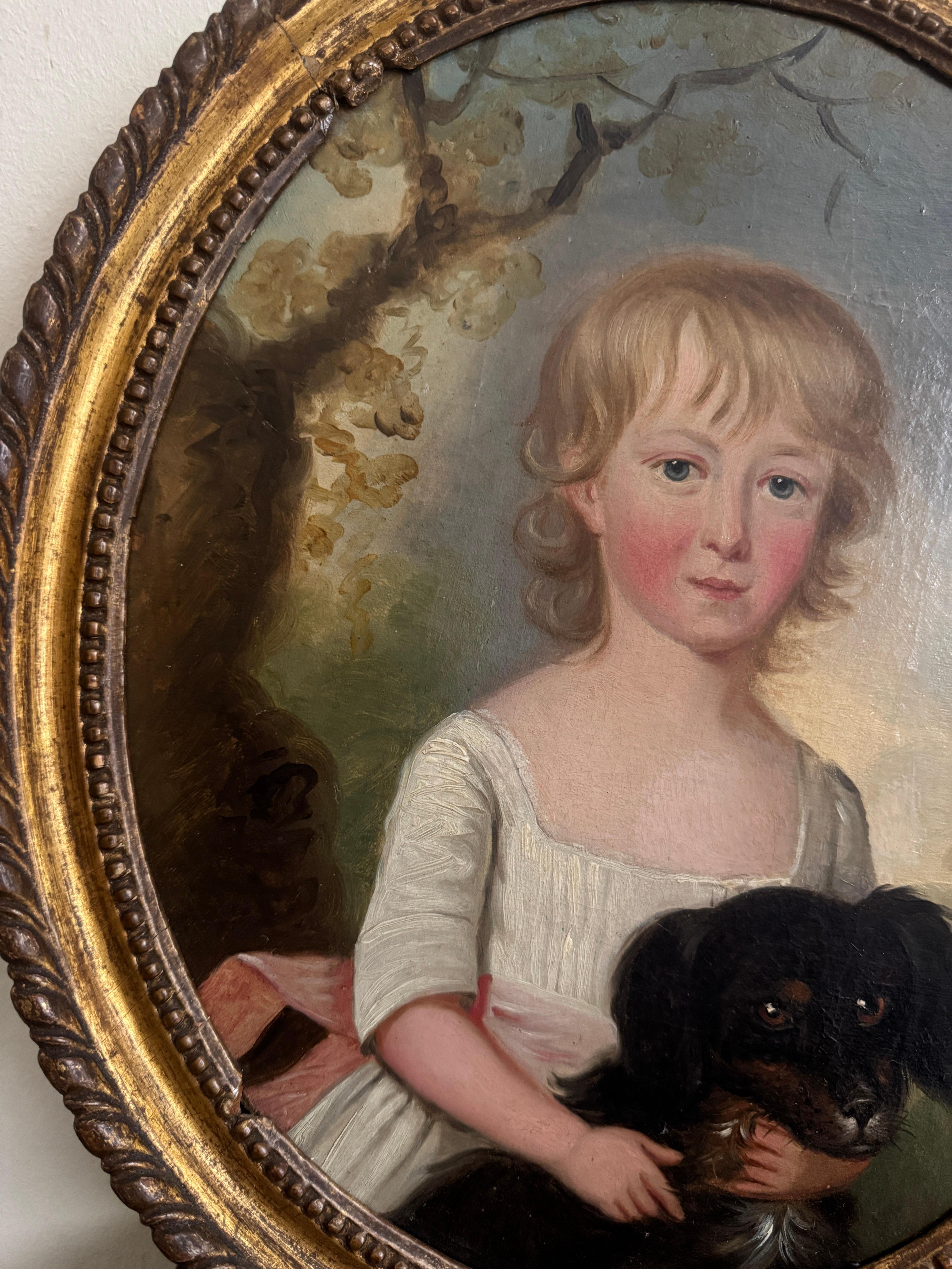 Peint à la main Paire de portraits d'enfants de l'English School du 18e siècle en vente