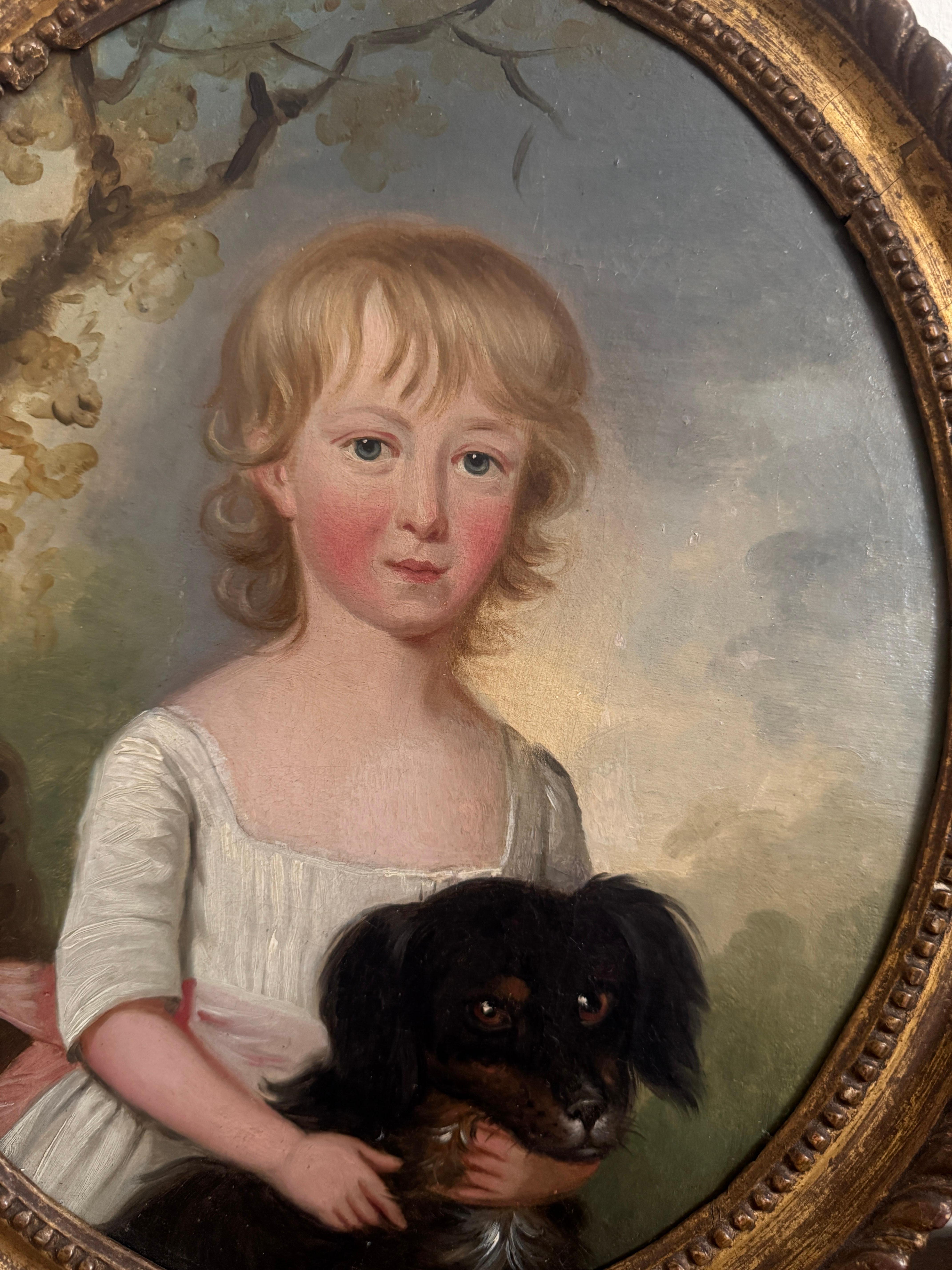 Paire de portraits d'enfants de l'English School du 18e siècle Bon état - En vente à Basildon, GB