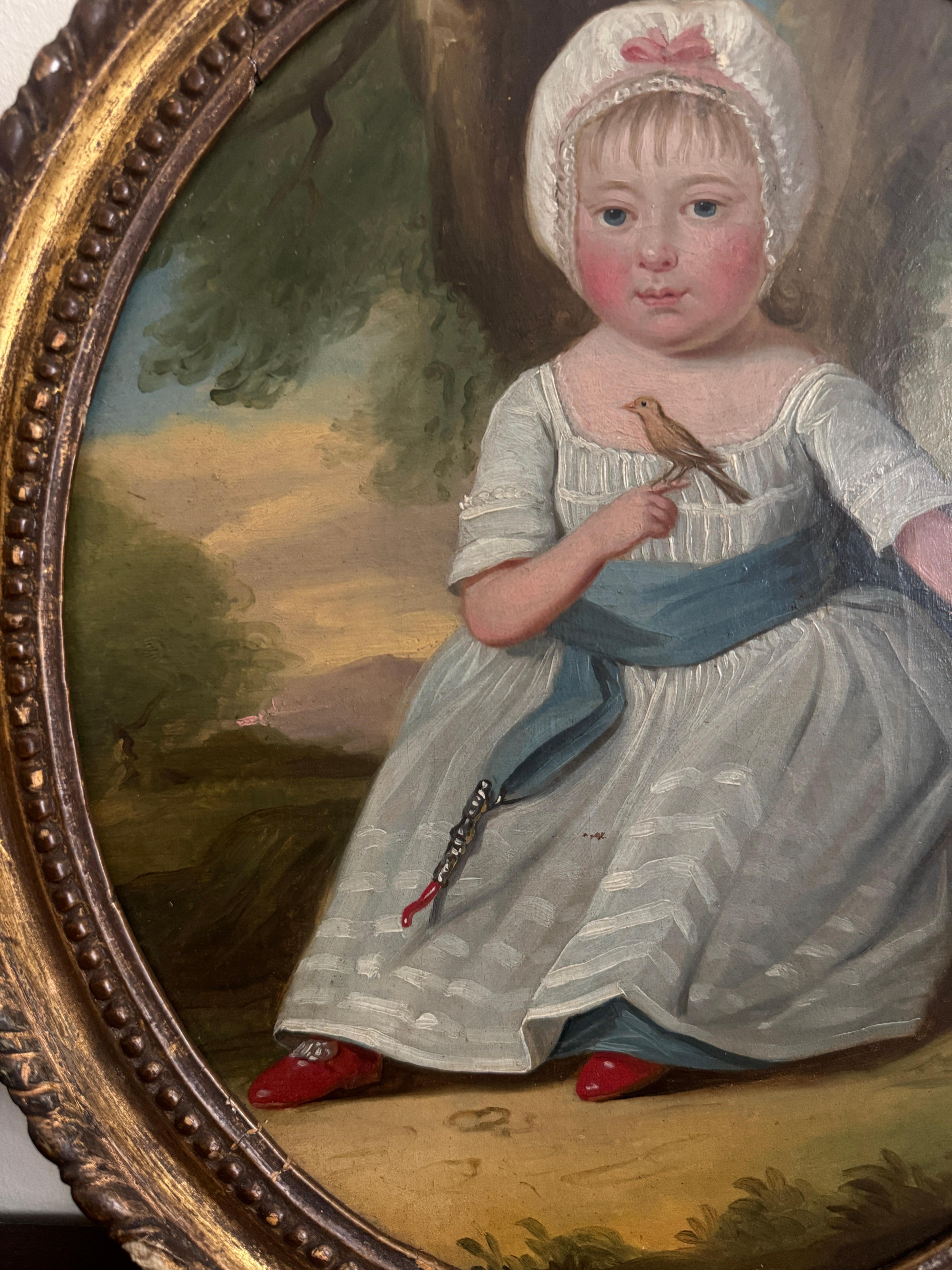 Paire de portraits d'enfants de l'English School du 18e siècle en vente 1