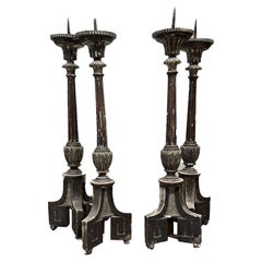 Pair of 18th Century Epoque Silverleaf Candlesticks 'Two Sets Available'