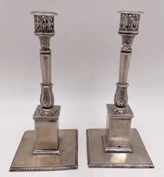 Pair of 18th Century European Silver Candlesticks
