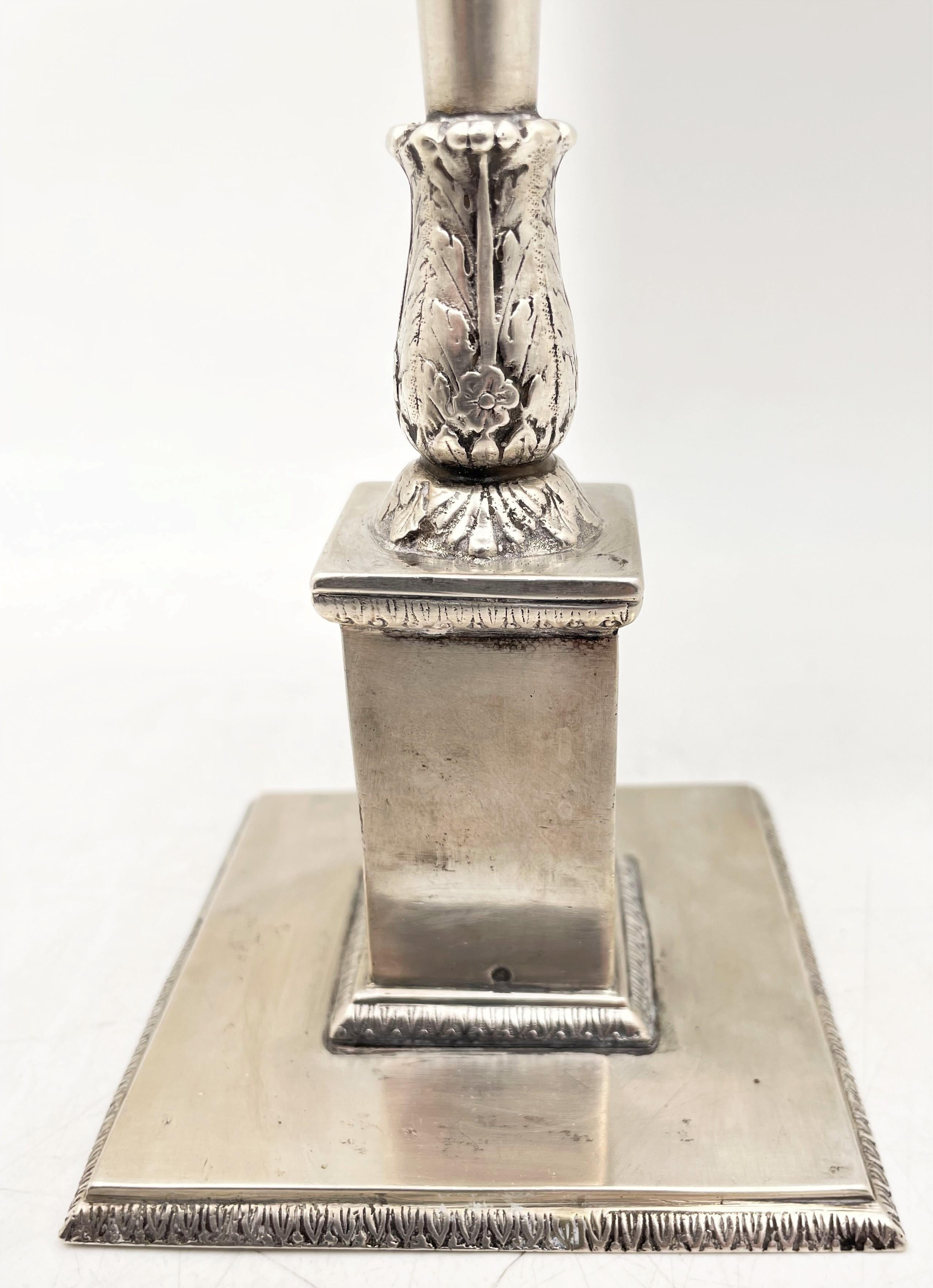 18th Century and Earlier Pair of 18th Century European Silver Candlesticks For Sale