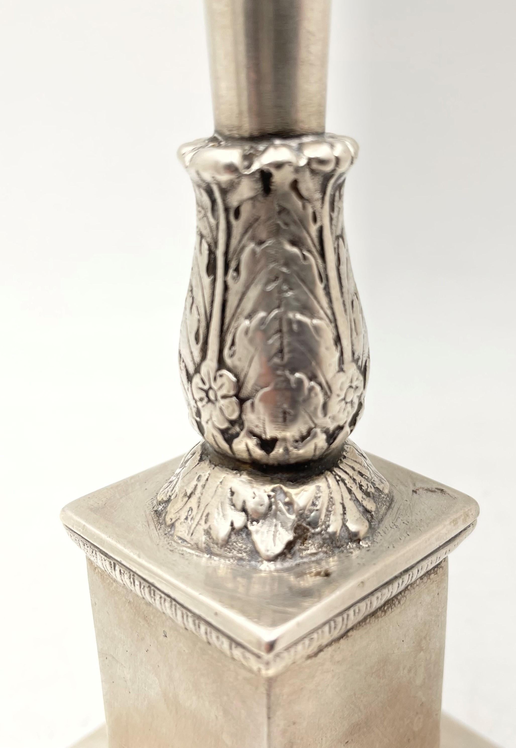 Pair of 18th Century European Silver Candlesticks For Sale 1