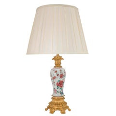 Pair of 18th Century Famille Rose Porcelain Vase Lamps