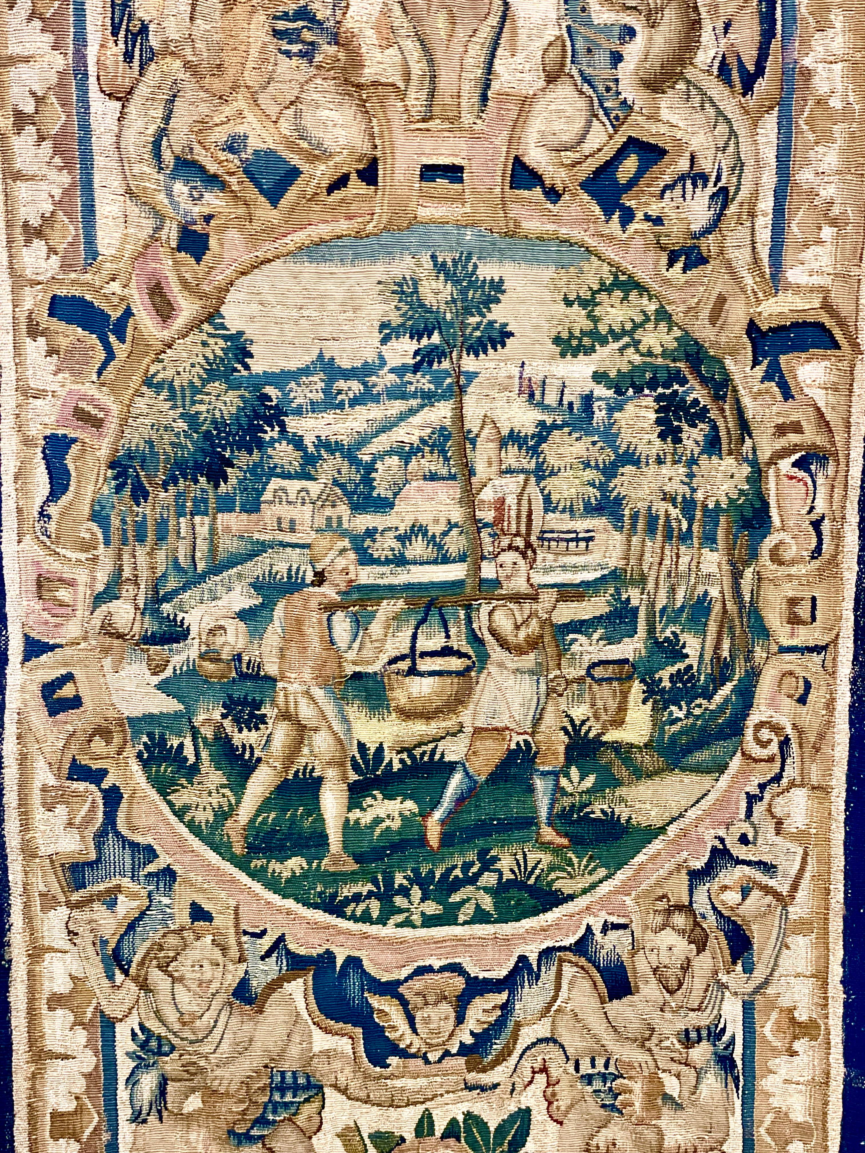 Régence Paire de tapisseries d'Aubusson du 18ème siècle  en vente