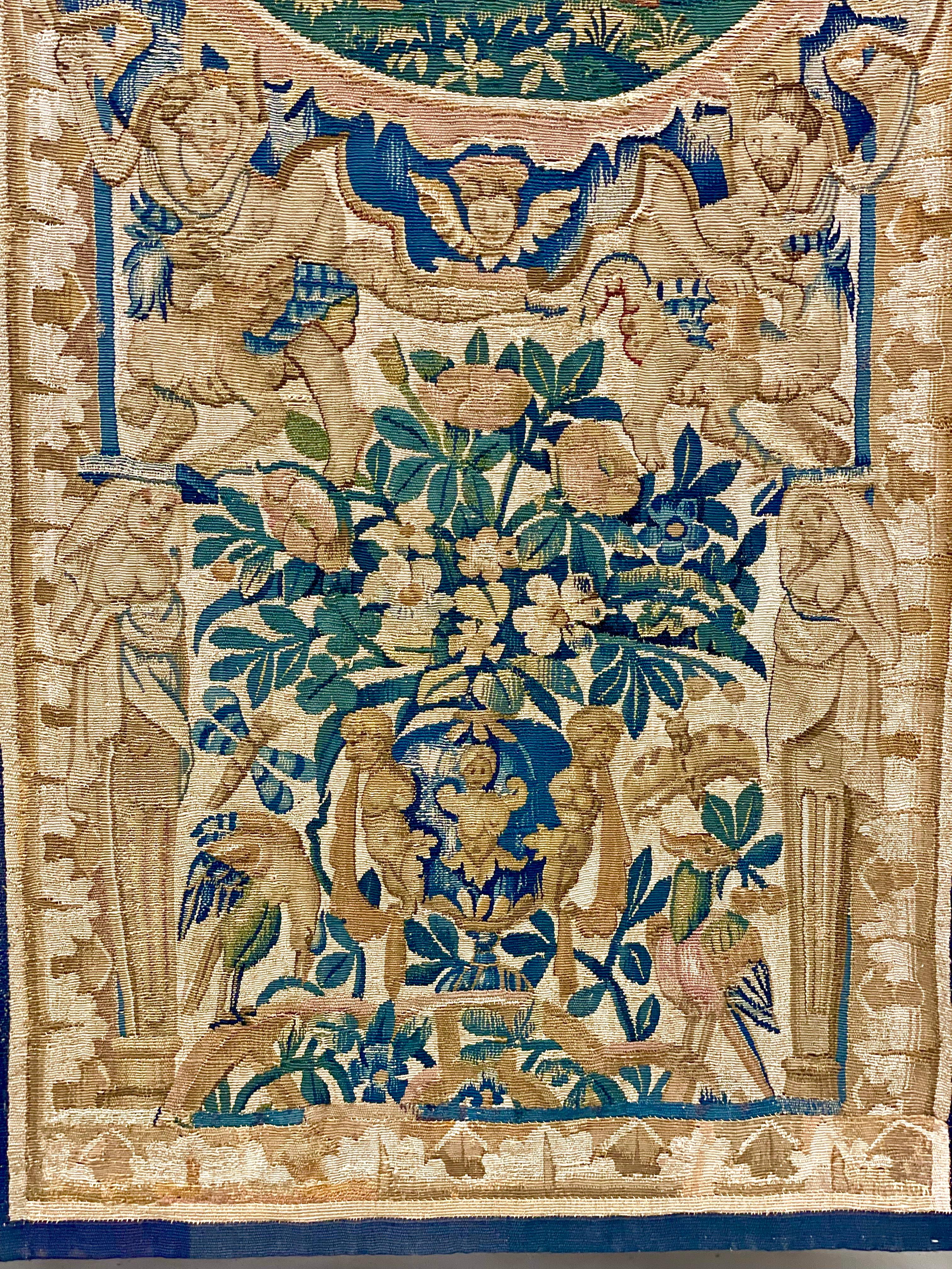 Paire de tapisseries d'Aubusson du 18ème siècle  Bon état - En vente à LA CIOTAT, FR