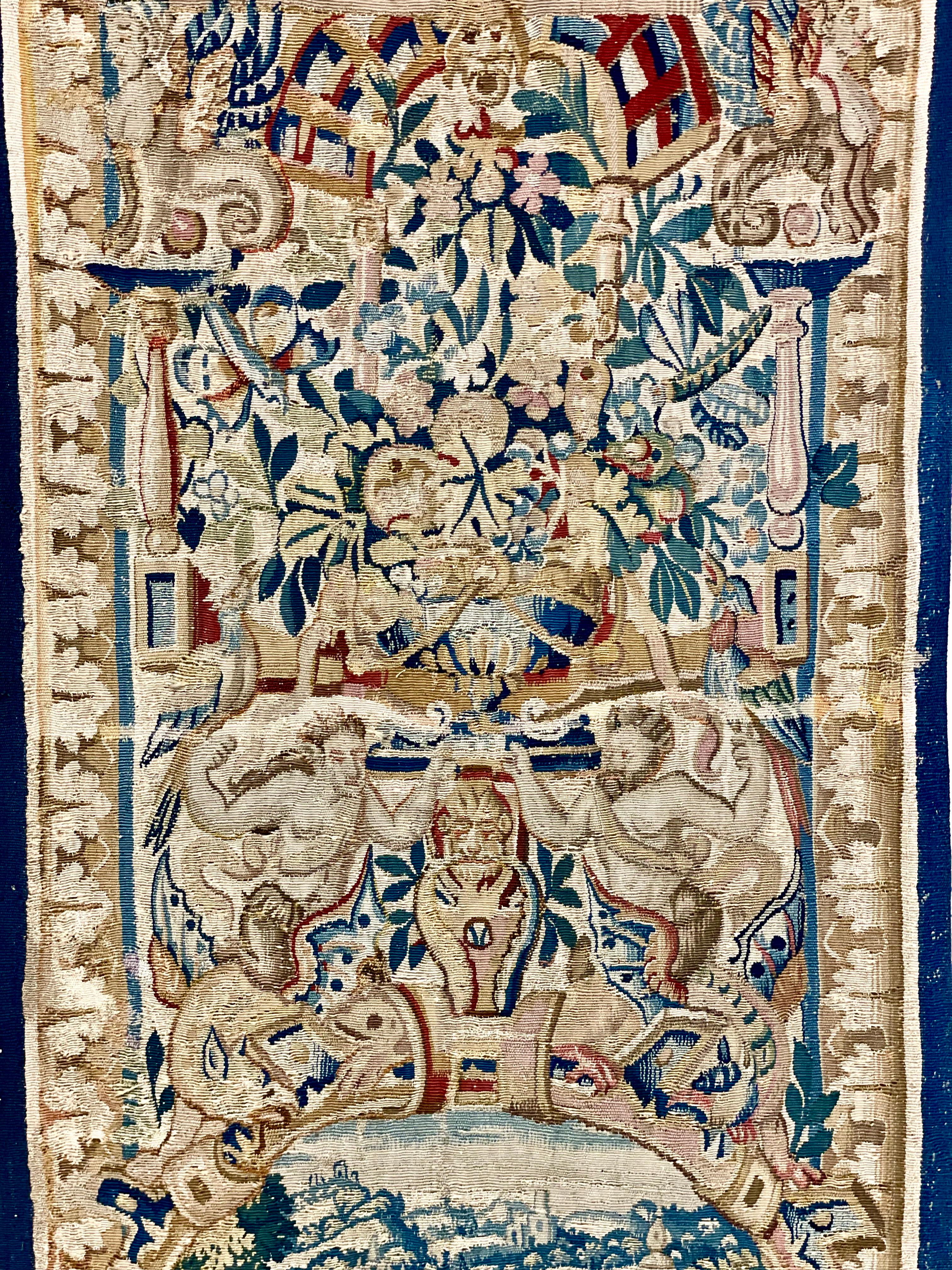 Laine Paire de tapisseries d'Aubusson du 18ème siècle  en vente