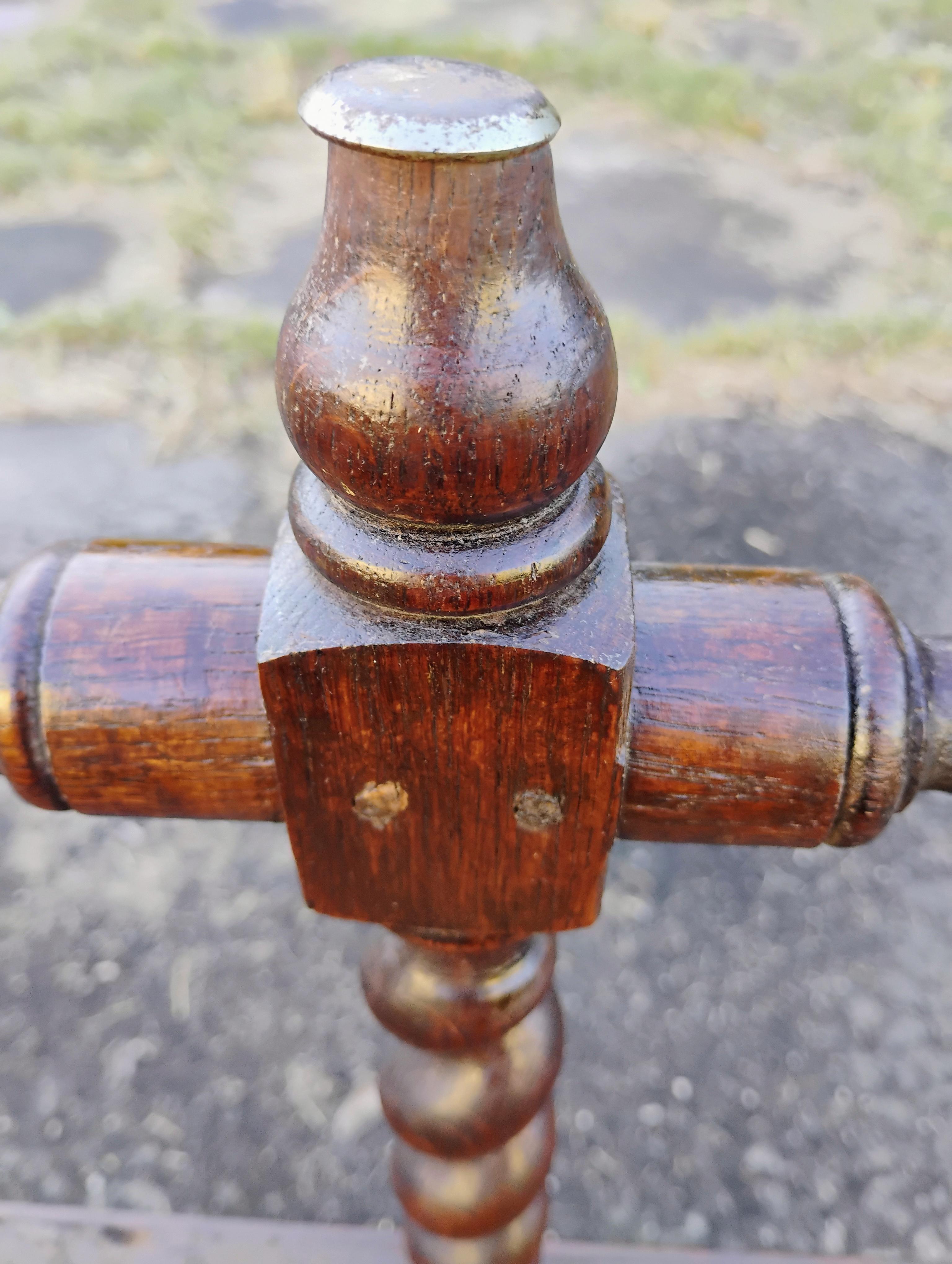 Upholstery Pair of Finely Crafted 18th Century Louis XIV French Barley Twist Oak Benches For Sale