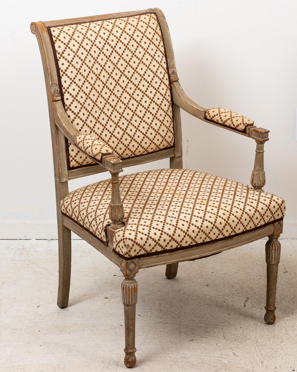 Upholstery Pair of 18th Century French Bergère Chairs For Sale