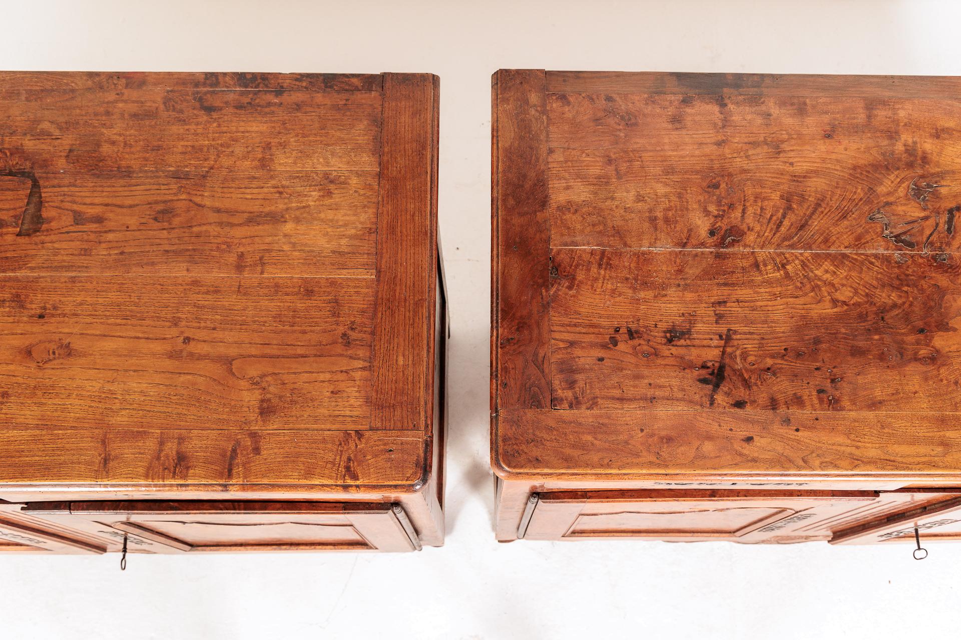 Pair of 18th Century French Burr Ash Buffets For Sale 7