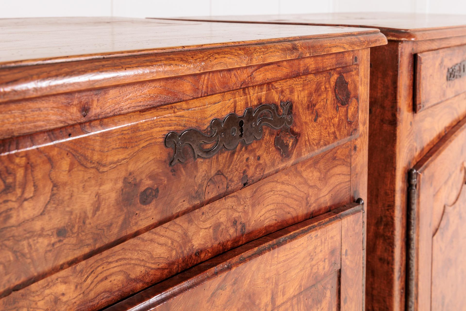 Pair of 18th Century French Burr Ash Buffets For Sale 1