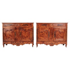 Pair of 18th Century French Burr Ash Buffets