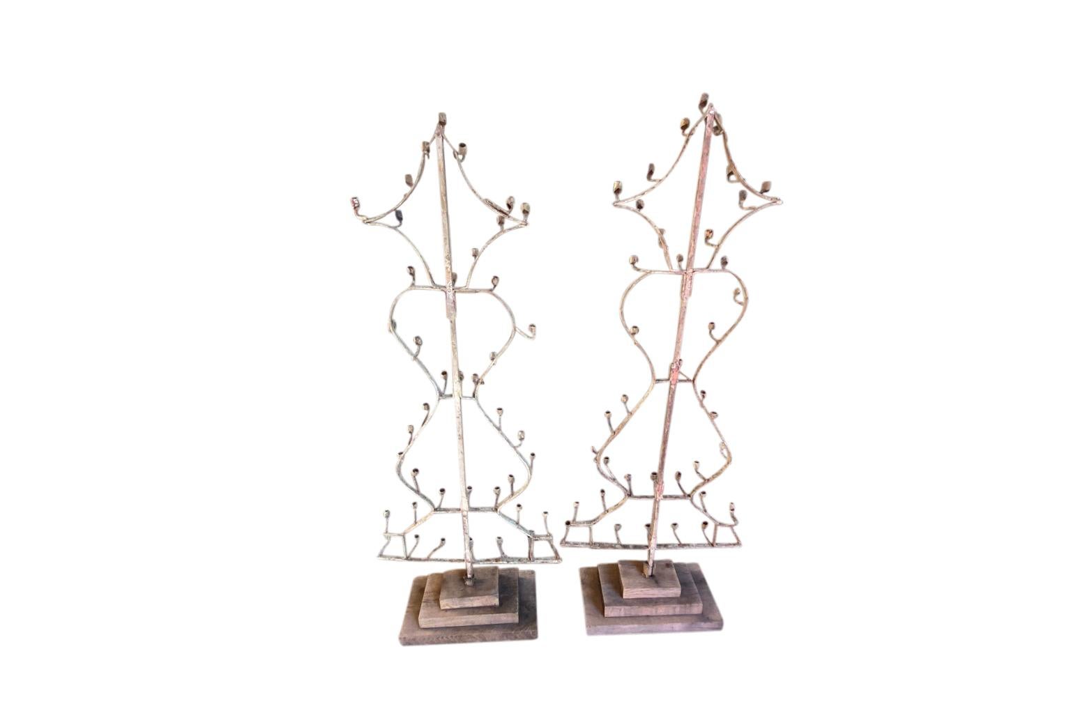 Painted Pair of 18th Century French Candelabra, Appliques For Sale