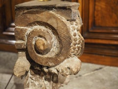 Pair of 18th Century French Carved Wooden Capitals Mounted as Lamps
