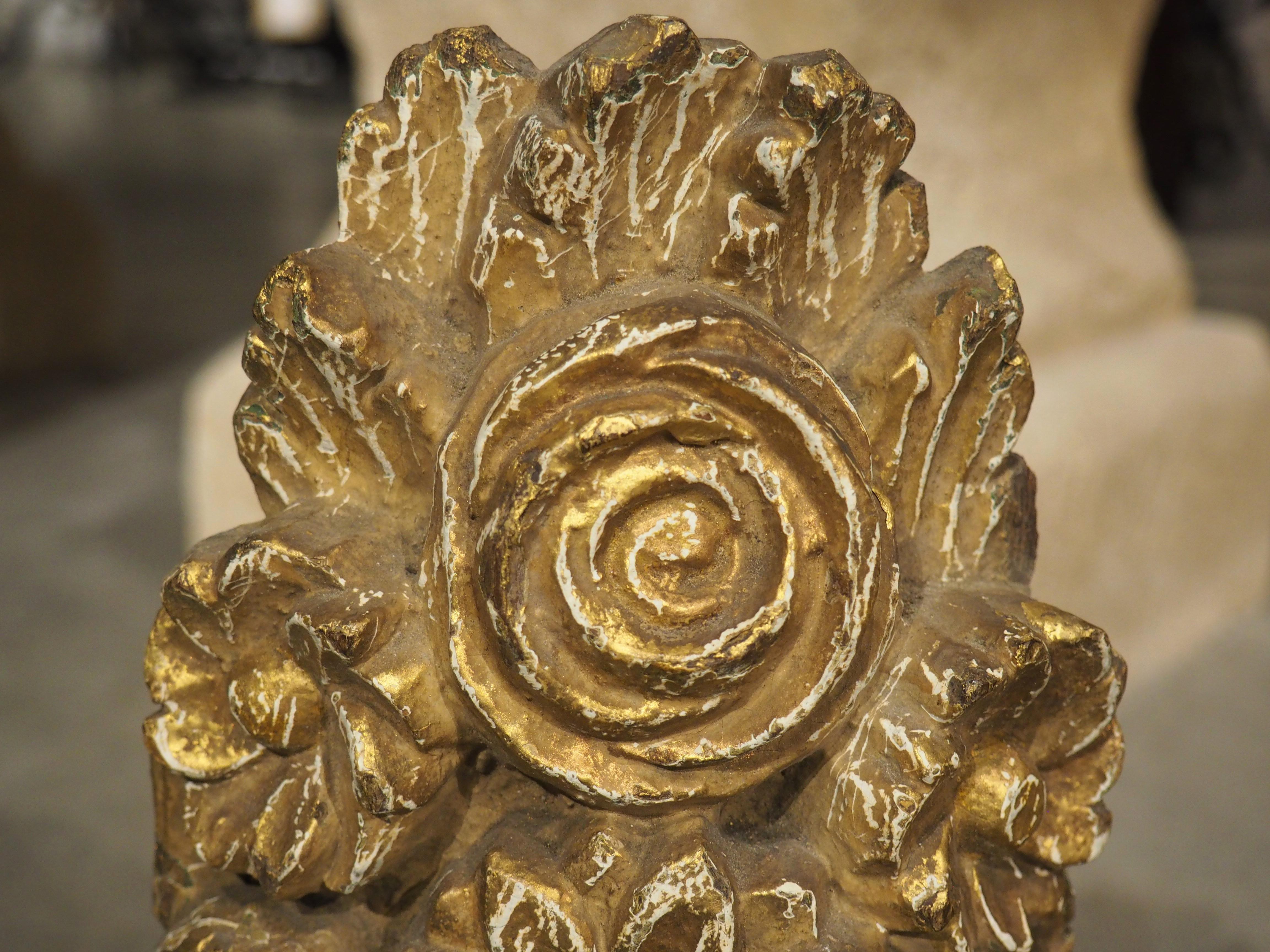 18th Century and Earlier Pair of 18th Century French Carved Wooden Flower Bouquets For Sale