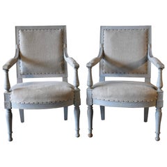 Pair of 18th Century French Directoire Bergère Chairs