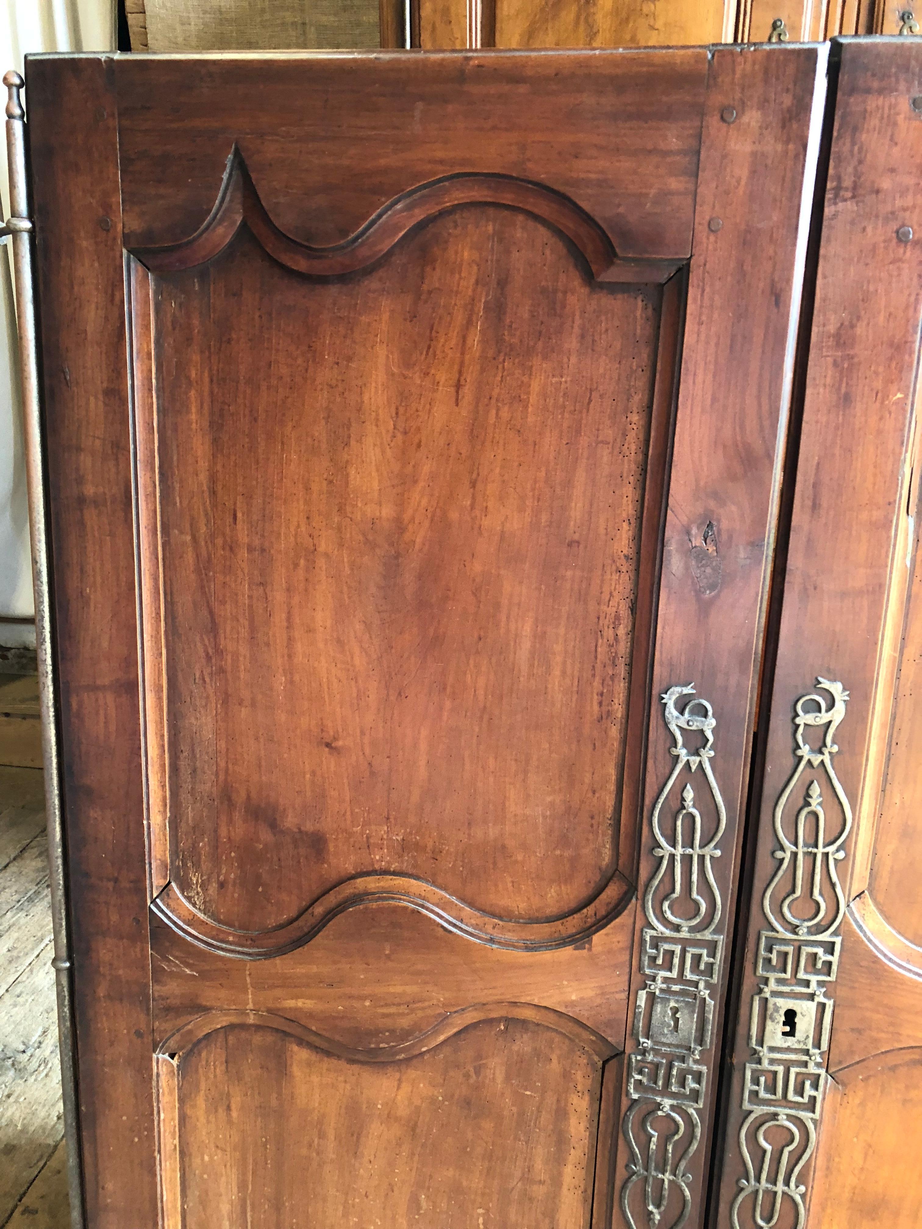 Cherry Pair of 18th Century French Doors, 62” high x 24” w each door