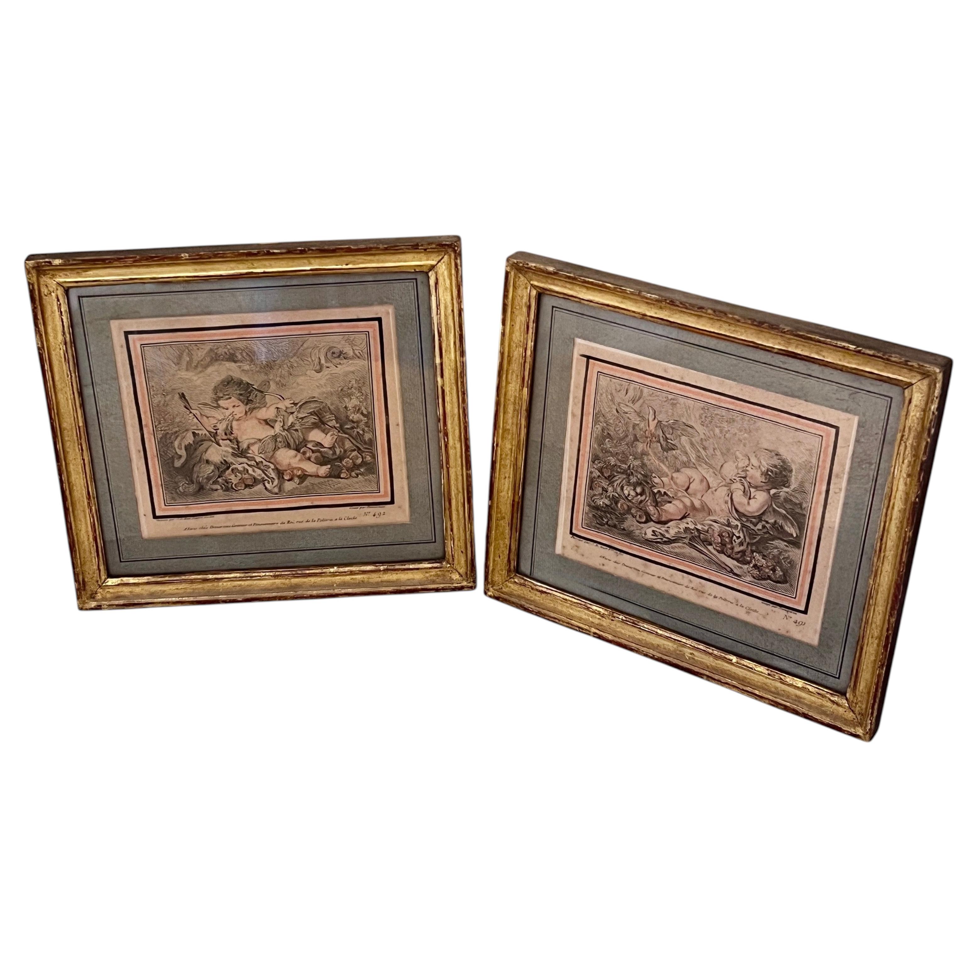 Pair Of 18Th Century French Engravings After Huet, Engraved By Demarteau