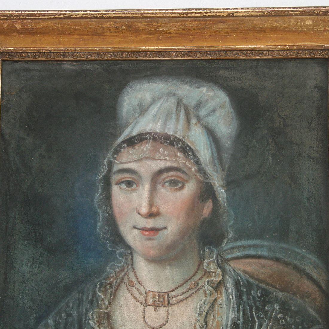 Pair of 18th Century French Folk Art Pastel Portraits 7